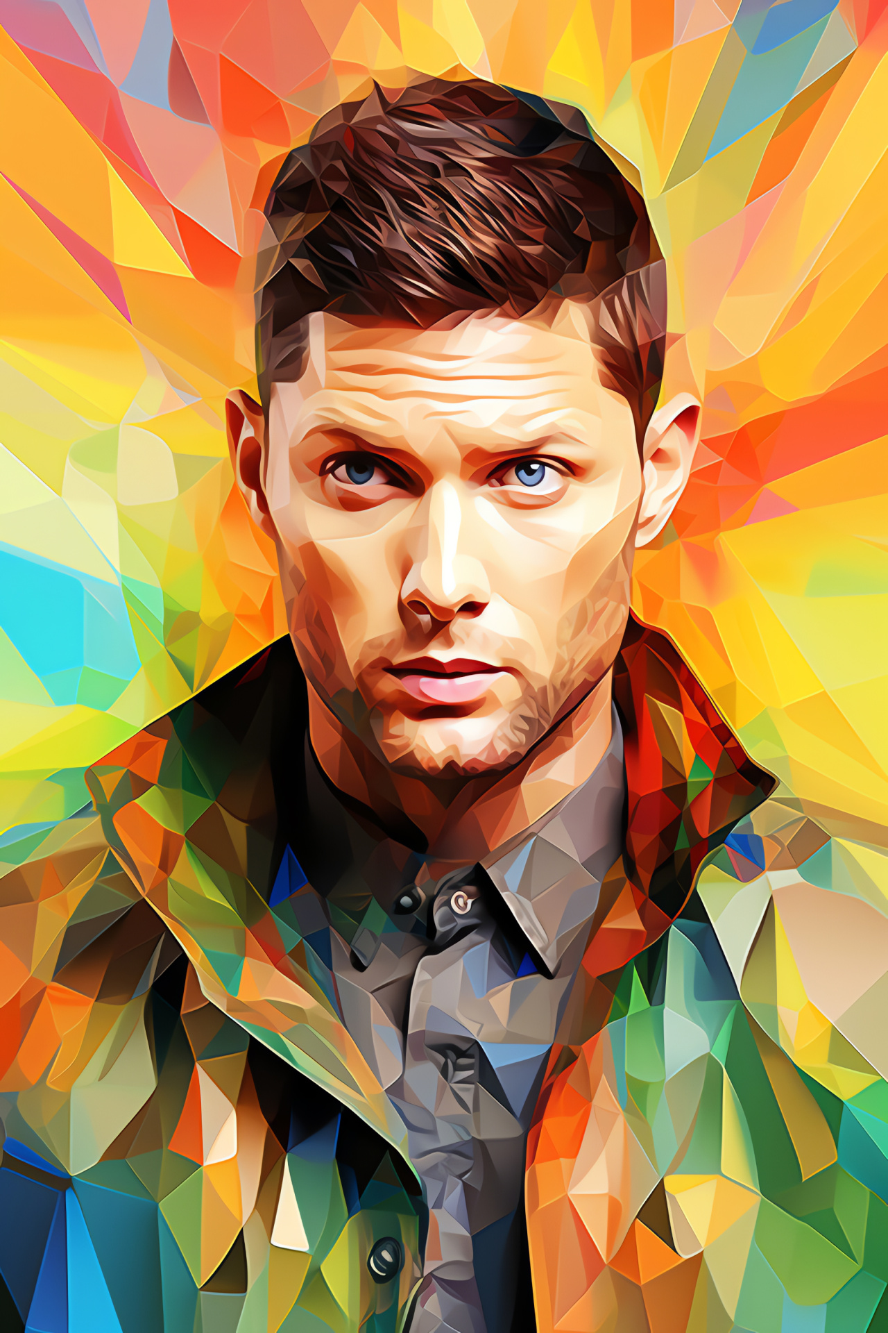 Sam Winchester, Dean Winchester, Supernatural series, patterned abstraction, spectral spectrum, HD Phone Image