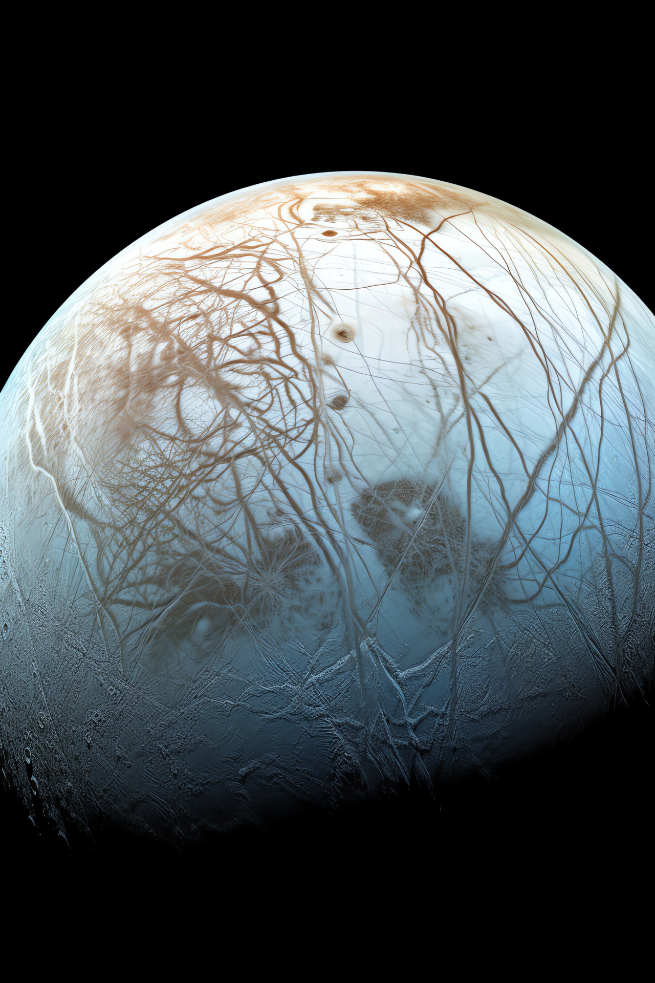 Europa moon, Icy terrain, Jovian satellite, Extraterrestrial surface, Frigid landscape, HD Phone Wallpaper