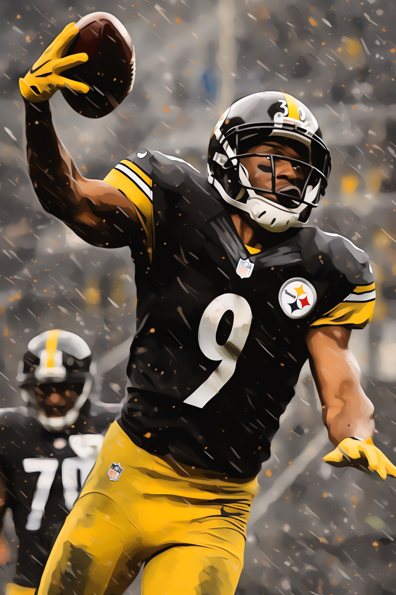 Pittsburgh Steelers, Heinz Field stadium, Quarterback Ben Roethlisberger, Wide Receiver JuJu Smith-Schuster, NFL matchup, HD Phone Wallpaper