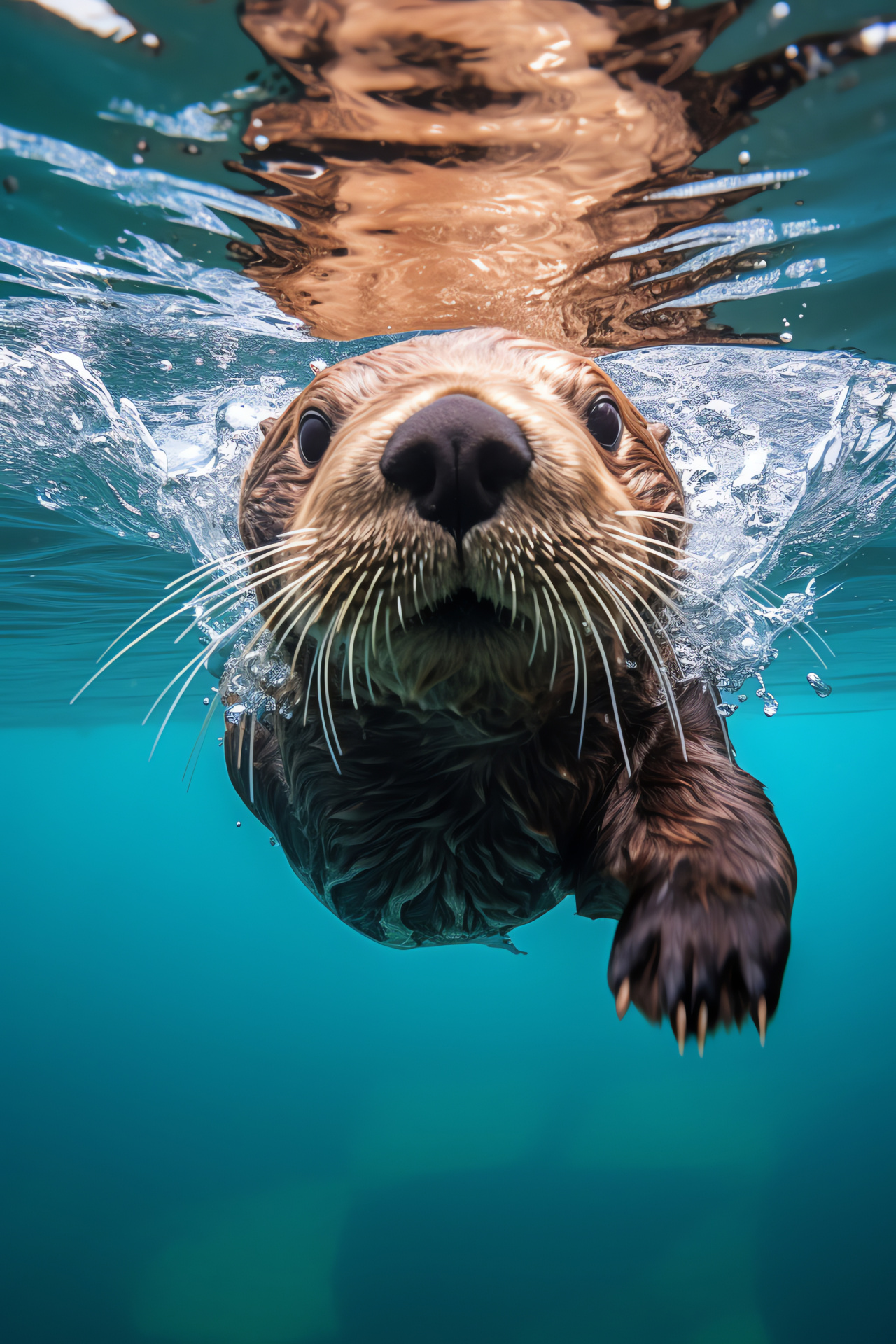 Sea Otter, Aquatic playfulness, Kelp forest dweller, Oceanic fur-bearing mammal, Marine playful spirit, HD Phone Wallpaper