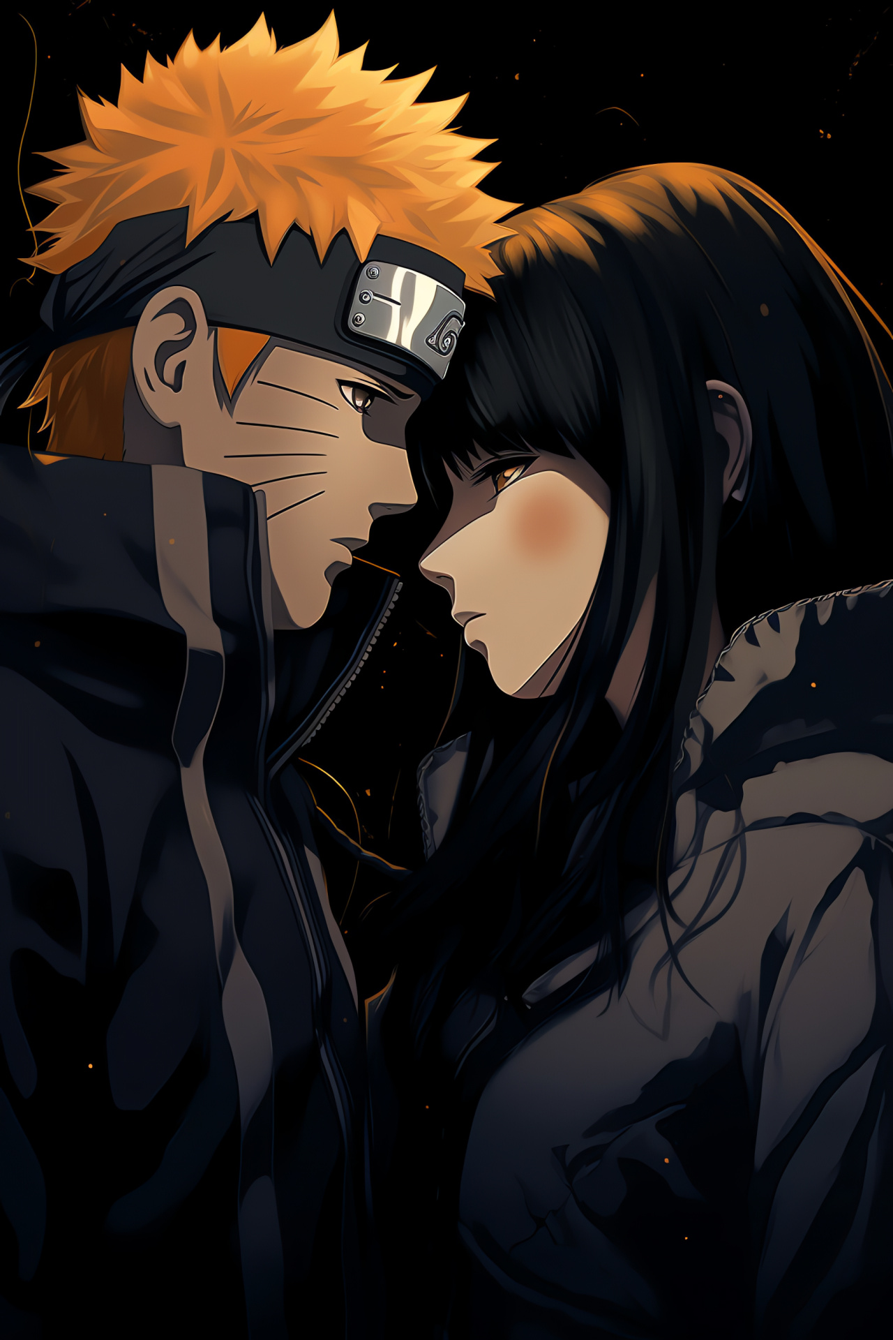 Naruto Uzumaki, Hinata Hyuga, poignant Anime moment, heartfelt confessions, narrative crescendo, HD Phone Image