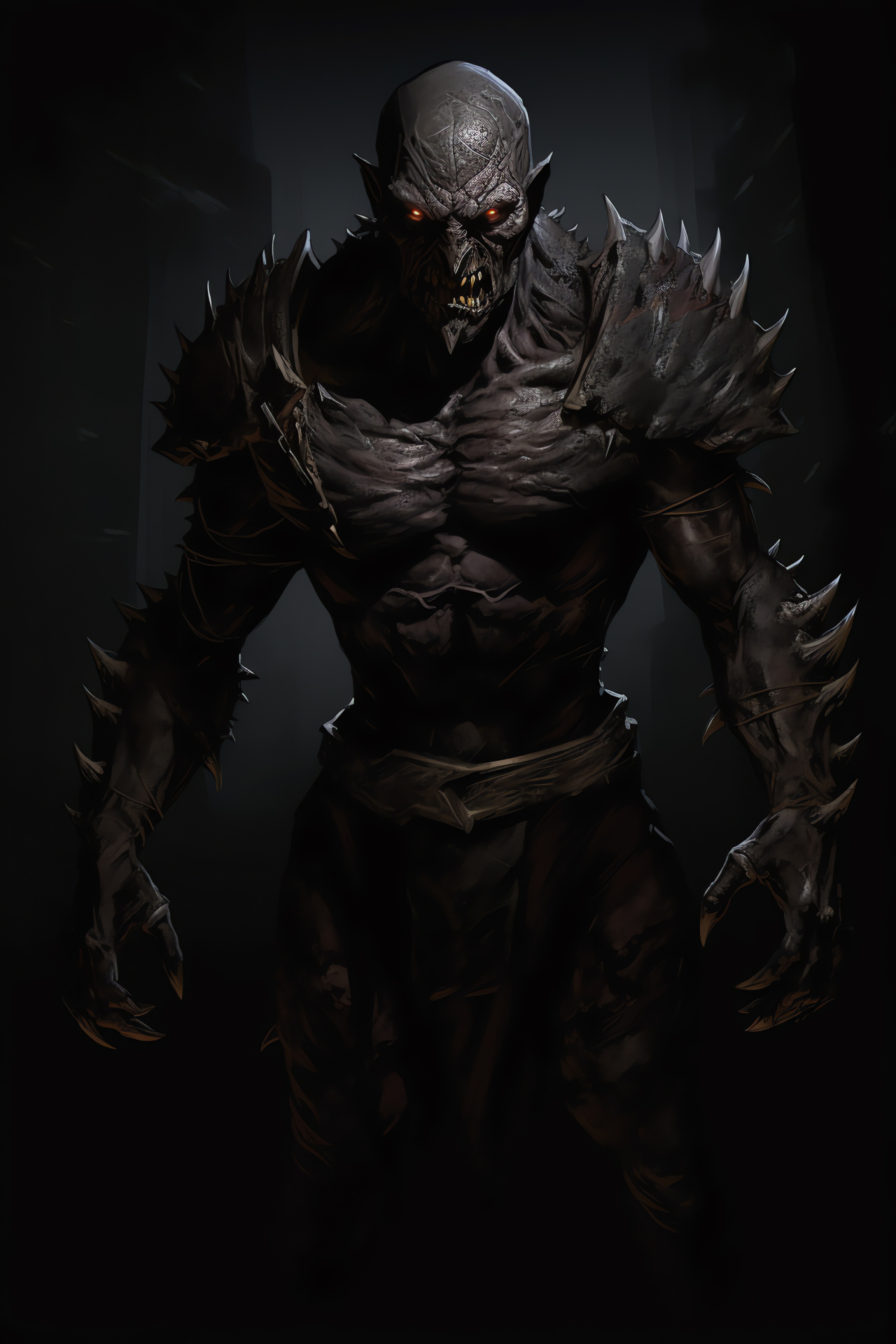 Neverwinter Nights monk, Grimgnaw character, Bald avatar, Serene facial expression, Monk's robes attire, HD Phone Wallpaper