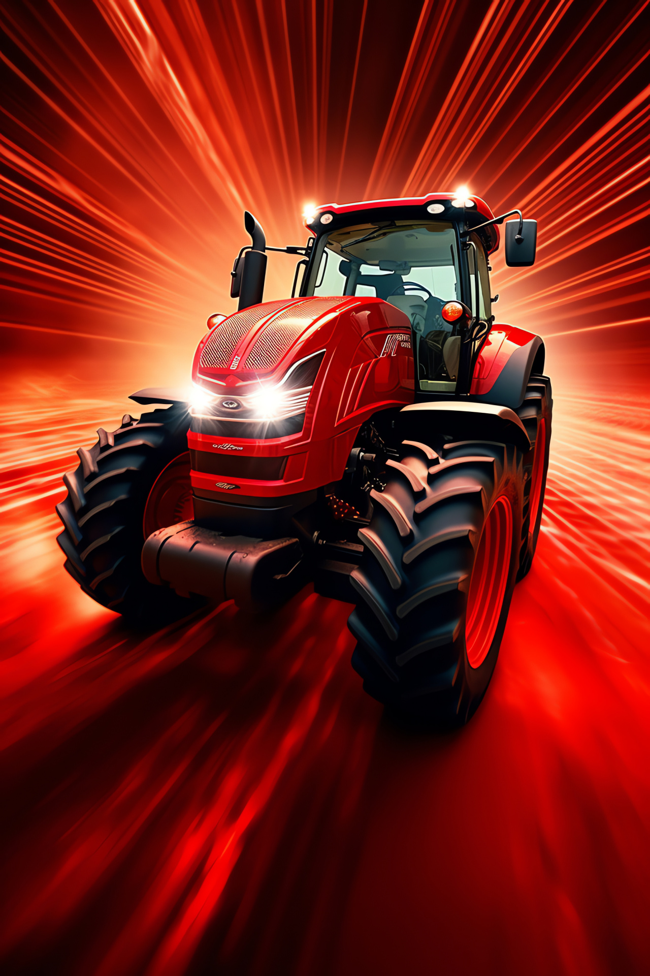 Massey Ferguson 6700 tractor, Robust farm tractor, Vital agriculture machinery, Red paintwork, Spiraling light design, HD Phone Wallpaper