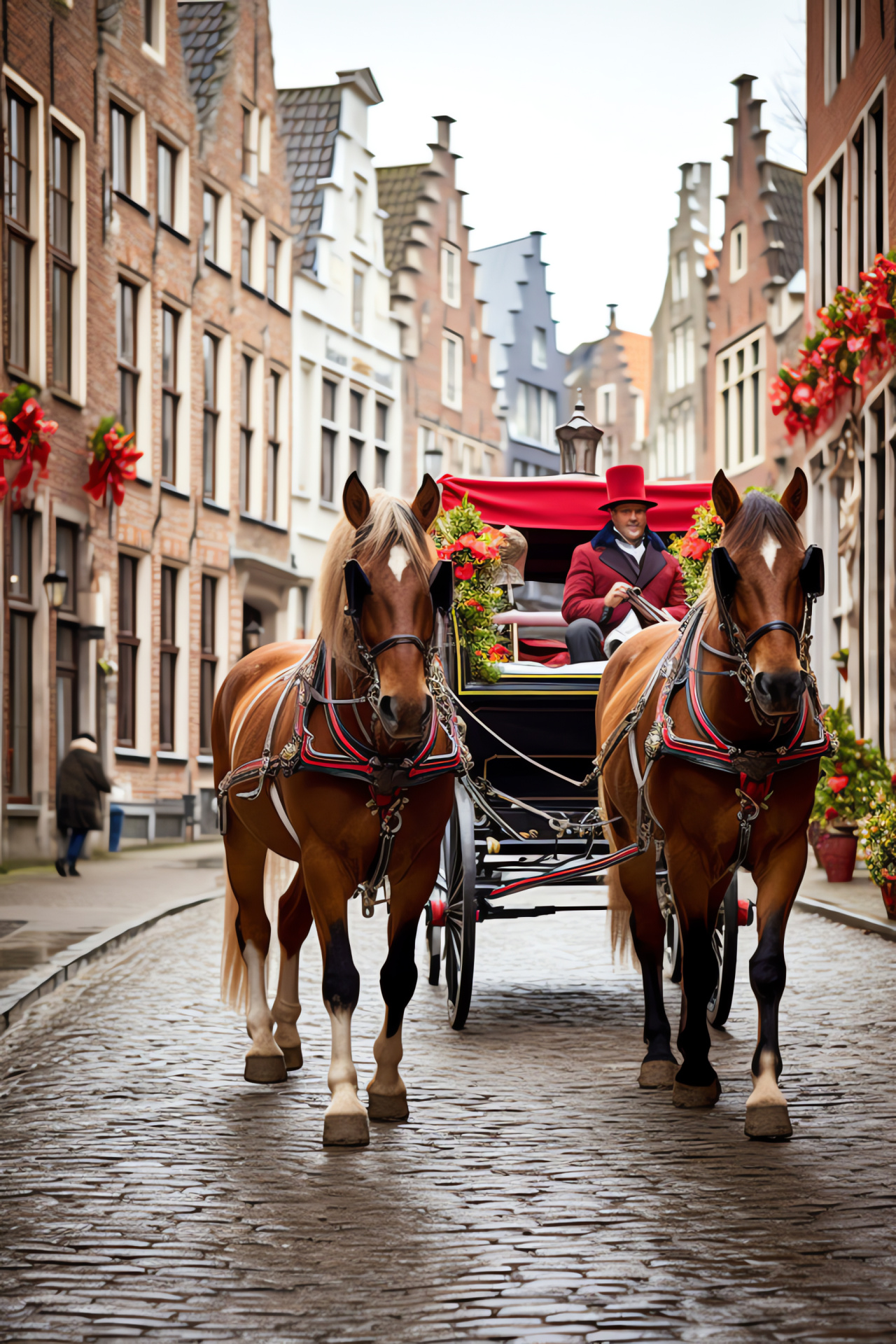 Valentines holiday, Bruges charm, Horse-drawn charm, Belgian cobblestone, Romantic escape, HD Phone Image