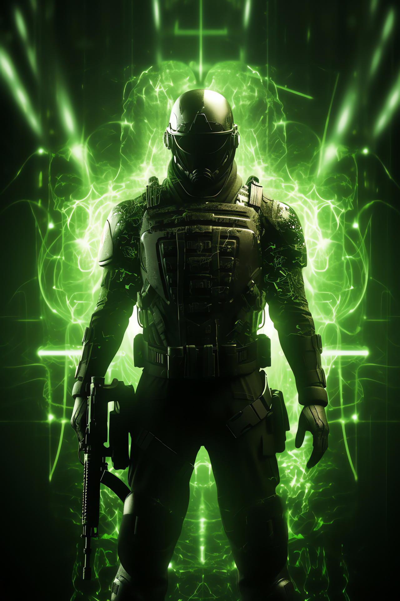 Call of Duty character, Battle-hardened features, Firearm proficiency, Tactical prowess, Digital art, HD Phone Wallpaper