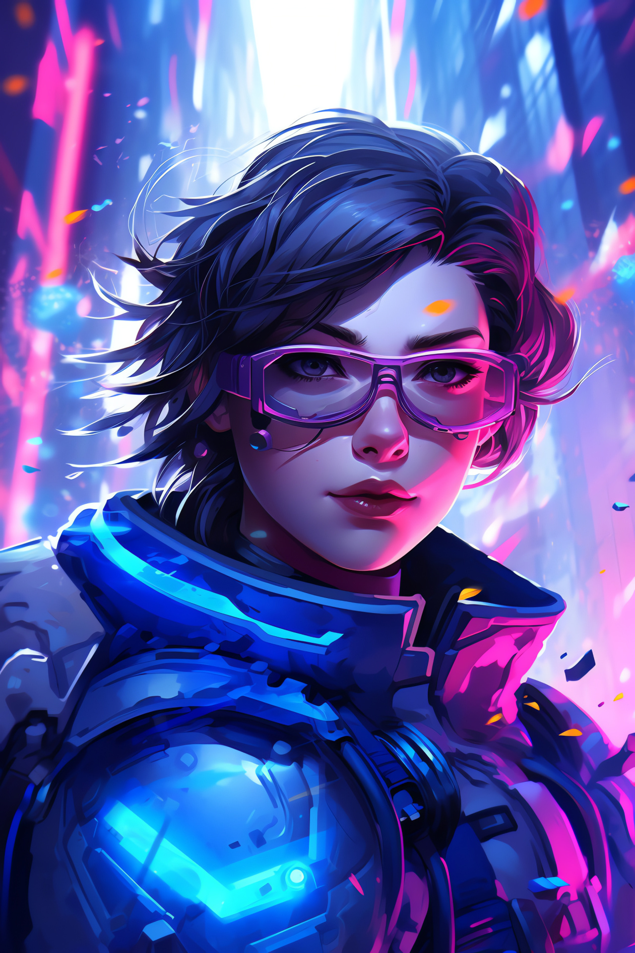 Resourceful Mei ability, Ice wall creation, Overwatch Busan environment, Hero interaction with scenery, Gaming city visuals, HD Phone Wallpaper