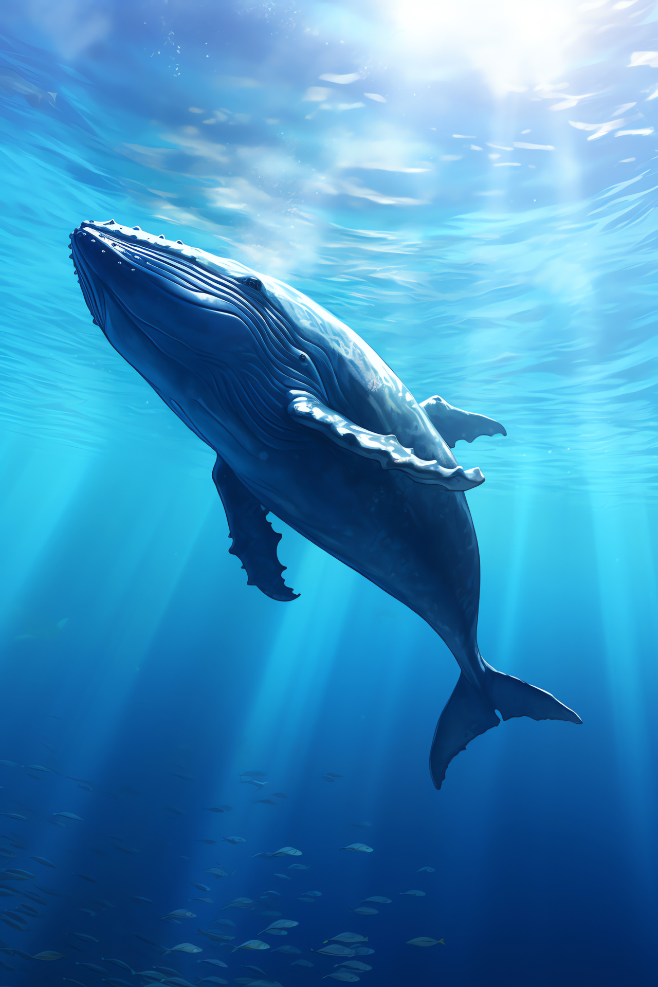 Blue Whale, aquatic majesty, ocean vastness, marine agility, tail fin power, HD Phone Wallpaper