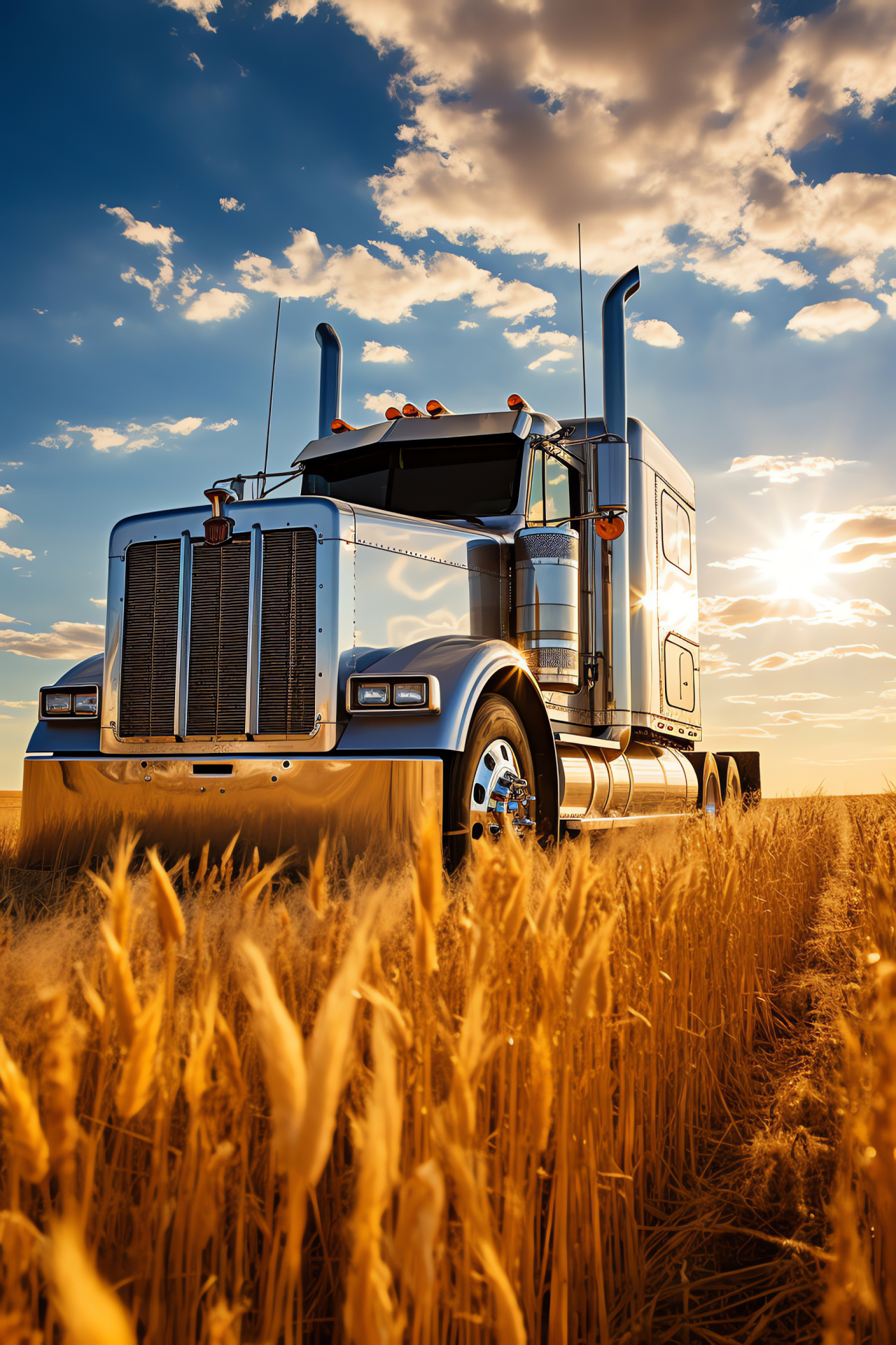 Long-haul tradition, Route 66 legend, Hinterland shipment, Fertile expanses, Metallic ornamentation, HD Phone Wallpaper