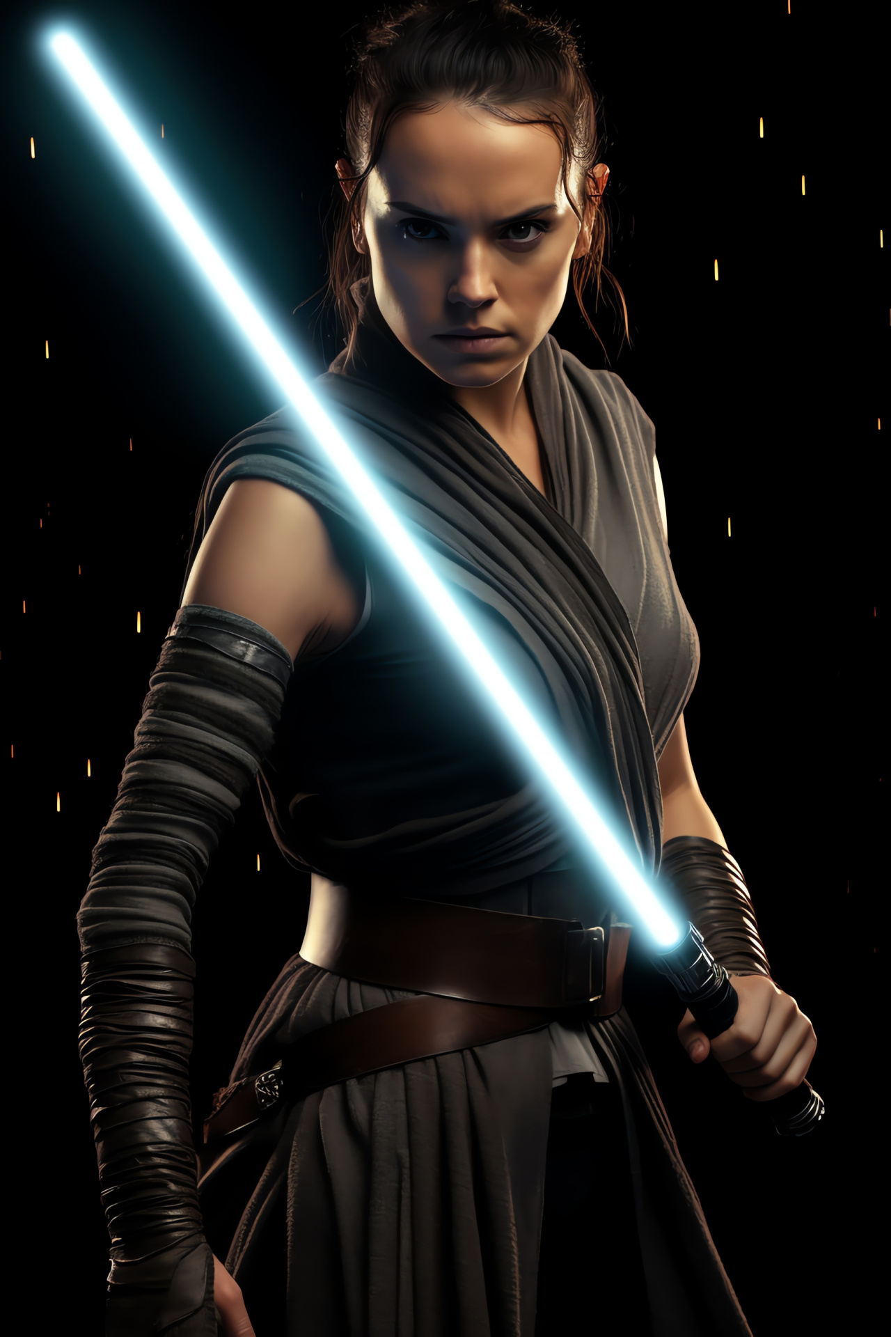 Rey's resilient character, Star Wars narrative, Force-strong persona, Epic storytelling, Saga's lead, HD Phone Wallpaper