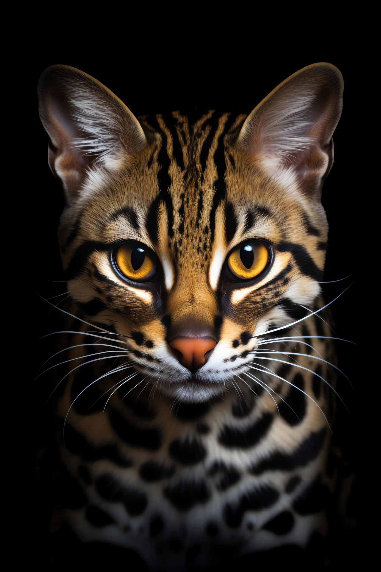 Stealthy Ocelot, Cat Predator, Wild Feline, Jungle inhabitant, Bold Gaze, HD Phone Wallpaper