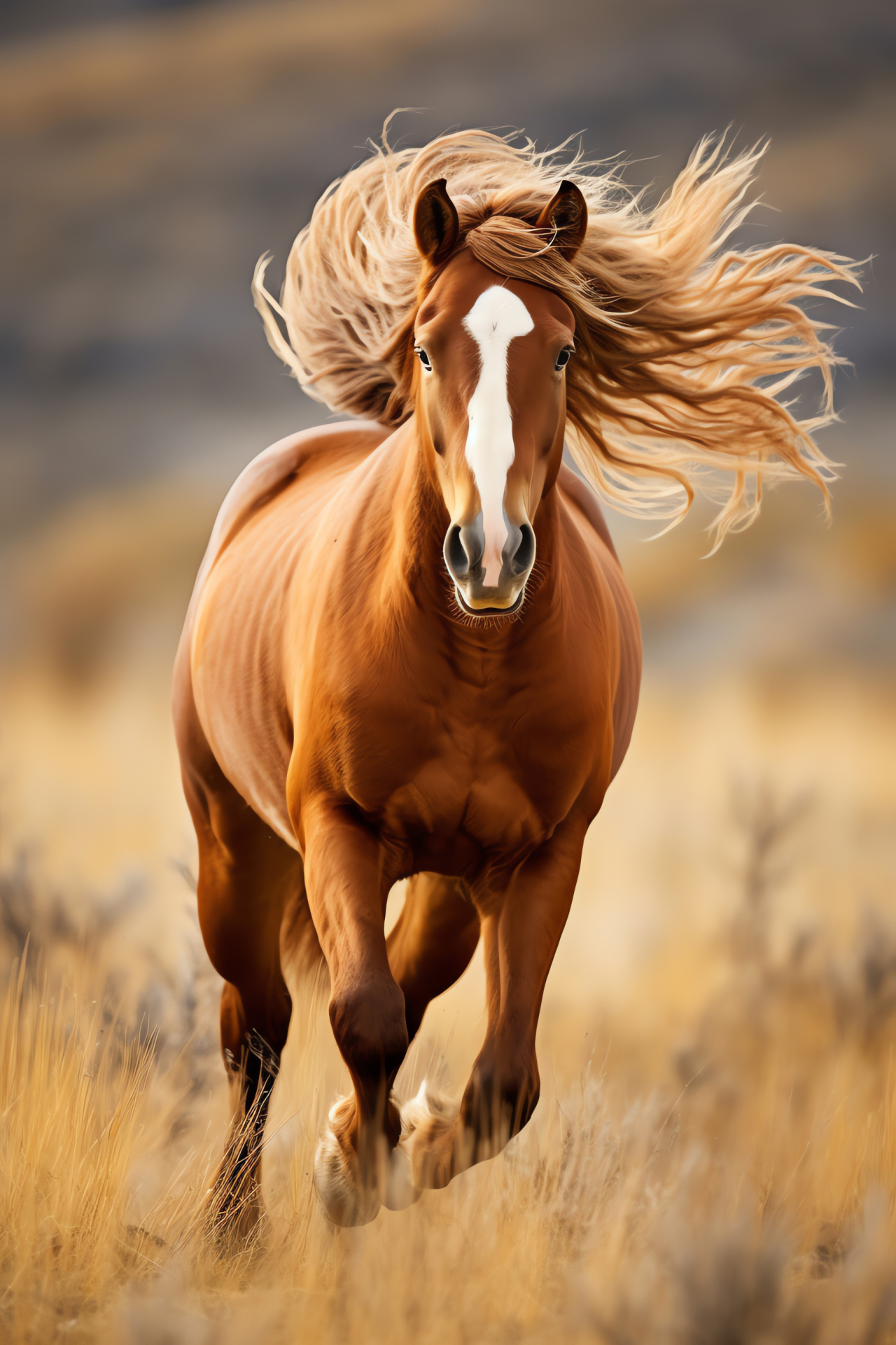 Free-roaming stallion, Equine grace, Muscular equid, Equestrian beauty, Natural habitat, HD Phone Wallpaper
