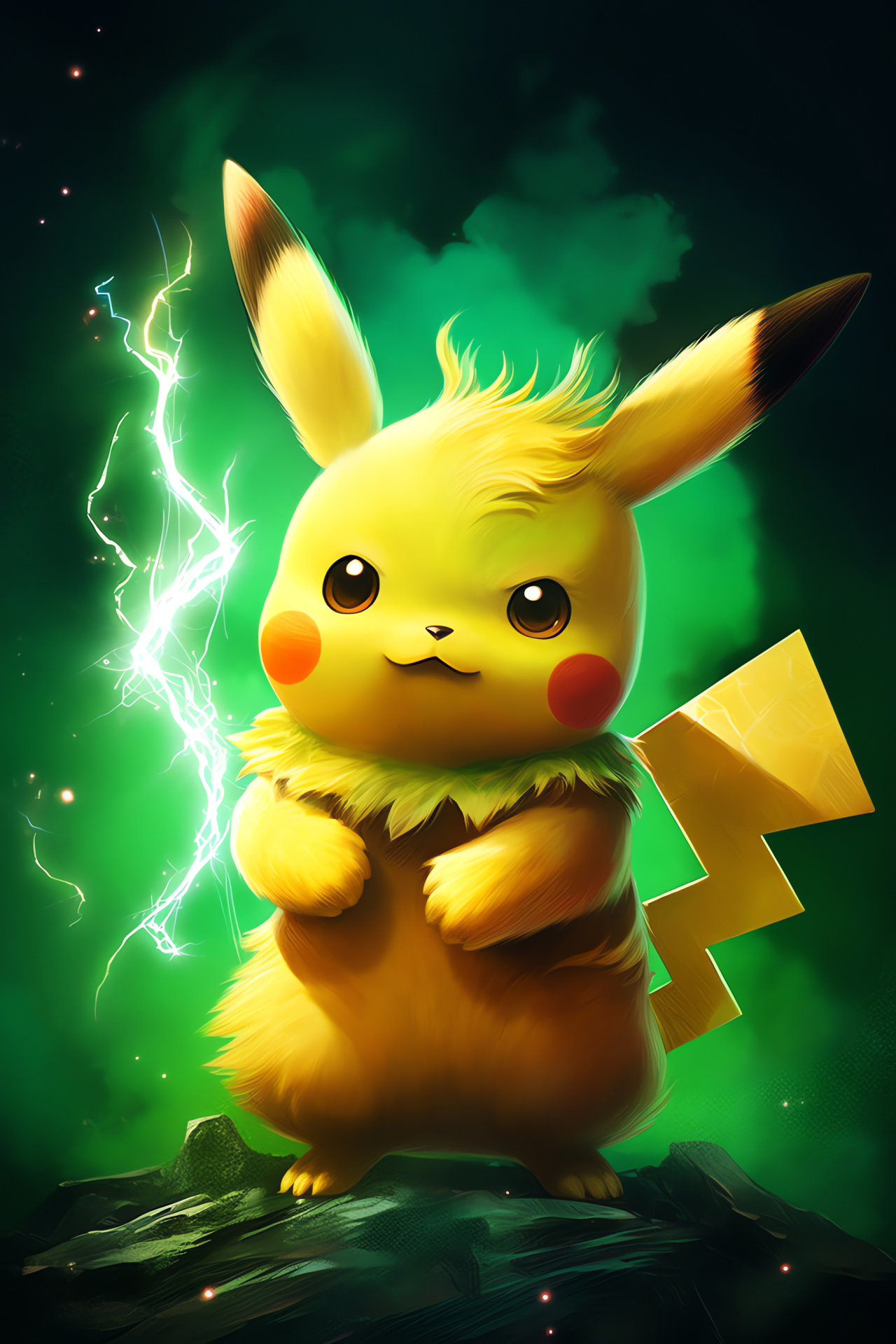 Pikachu gaming artwork, Electric power mascot, Iconic yellow creature, Pokmon charm, Friendly character design, HD Phone Wallpaper