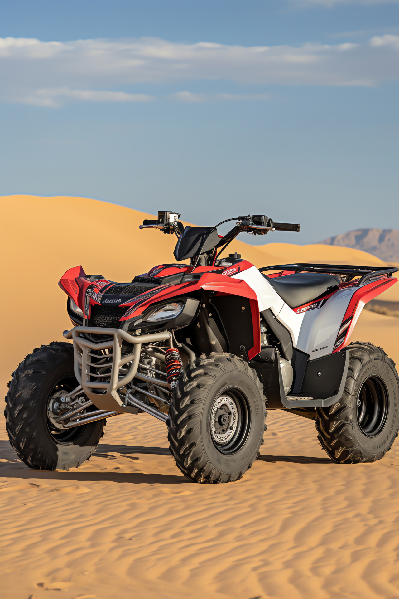 Yamaha Raptor 700, Mojave Desert setting, ATV performance, Sandy landscape, Off-road adventure, HD Phone Image