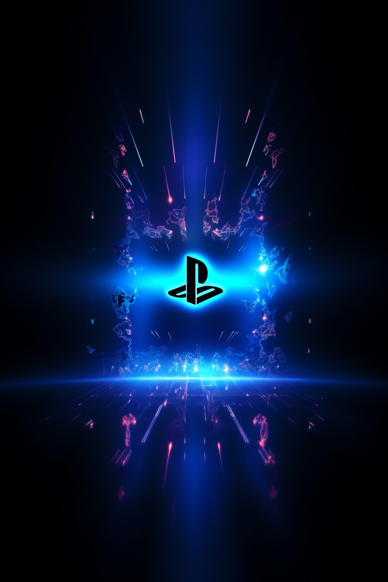 Distinctive PS4 marque, Pitch-black presentation, Digital distortions, Minimalist style, Contemporary appearance, HD Phone Image