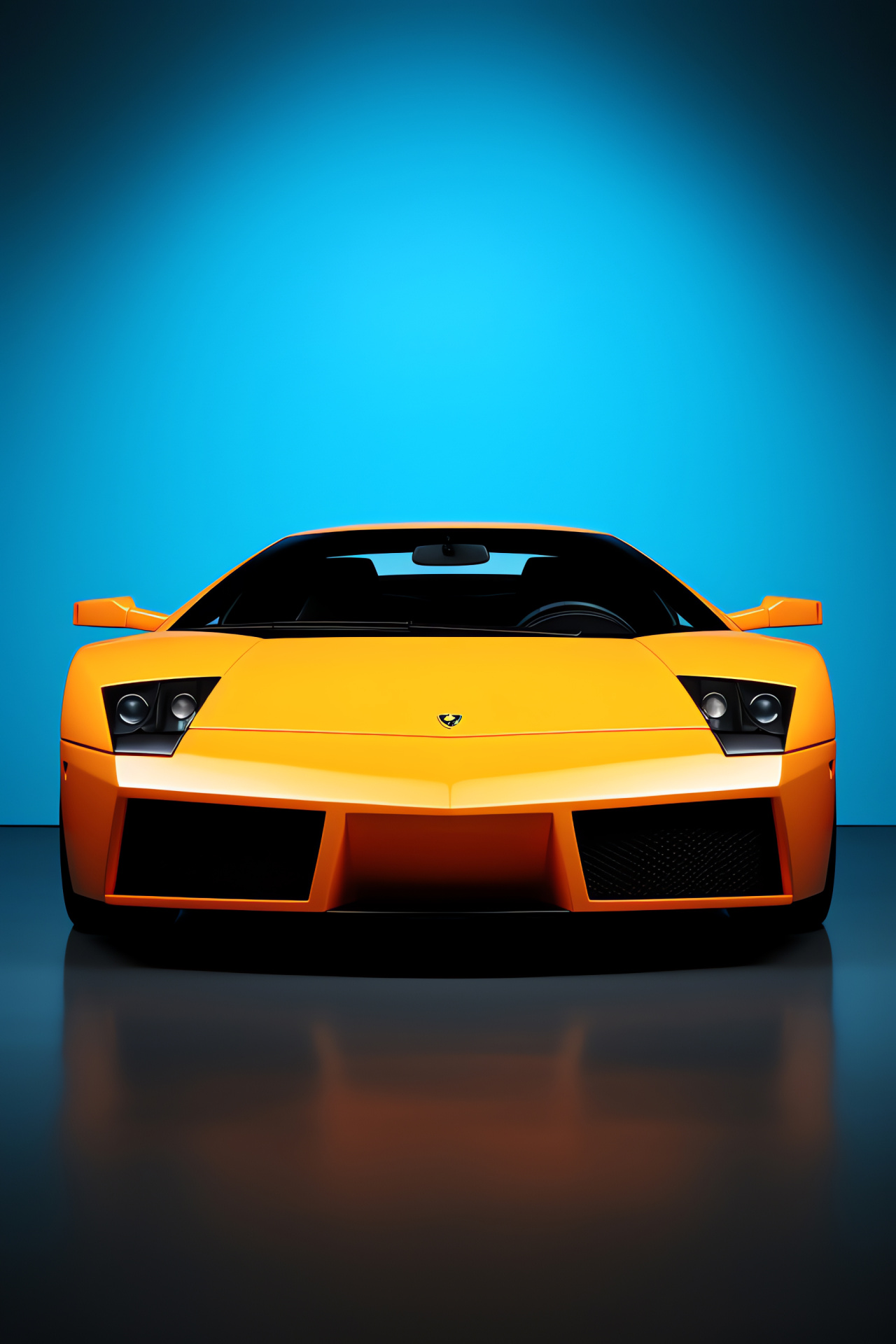 Murcielago elegance, vibrant studio contrast, two-color scheme, modern supercar lines, Lamborghini essence, HD Phone Wallpaper