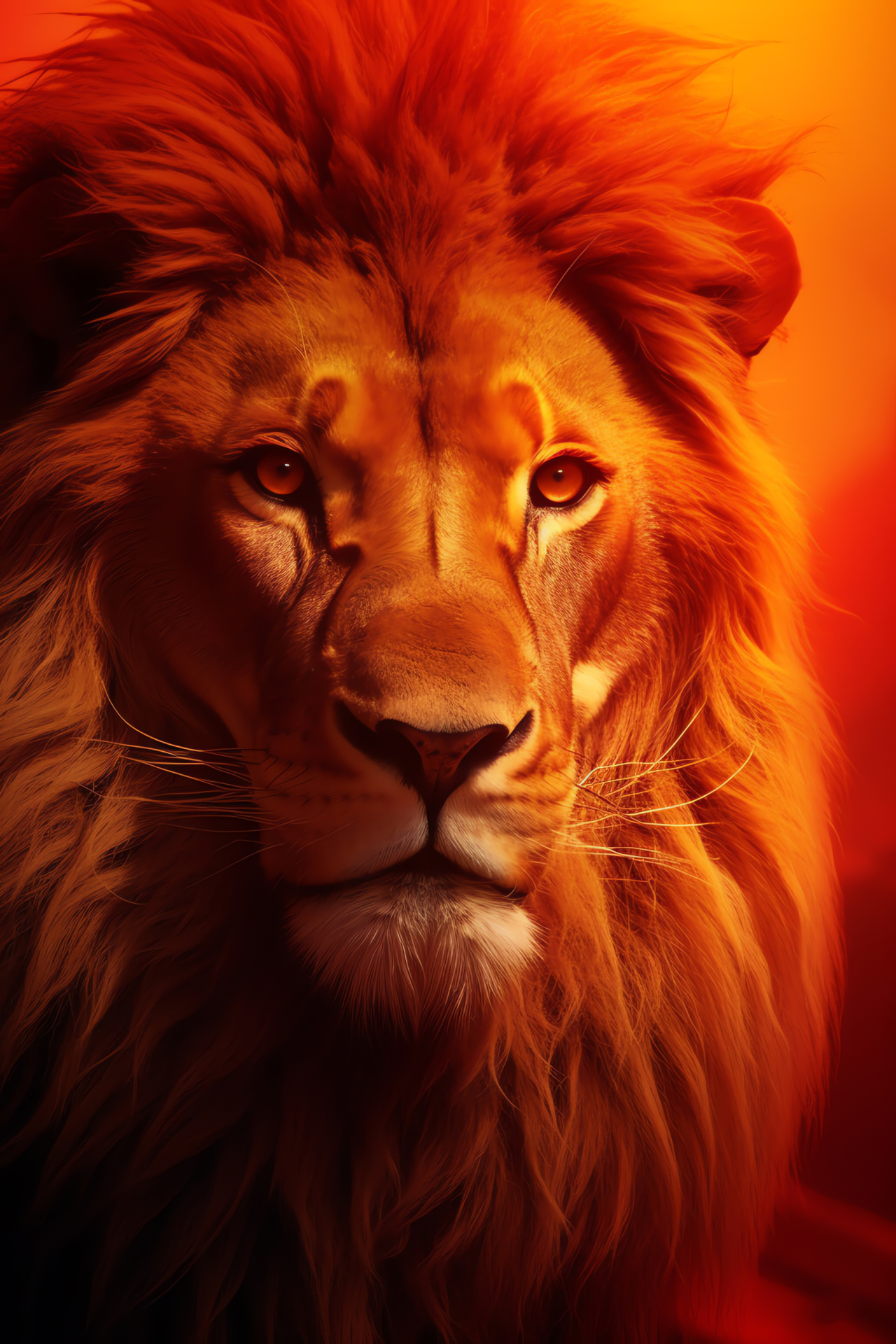 King of beasts Aslan, Imaginary lands, Regal appearance, Intimate portrayal, Surreal fantasy, HD Phone Image