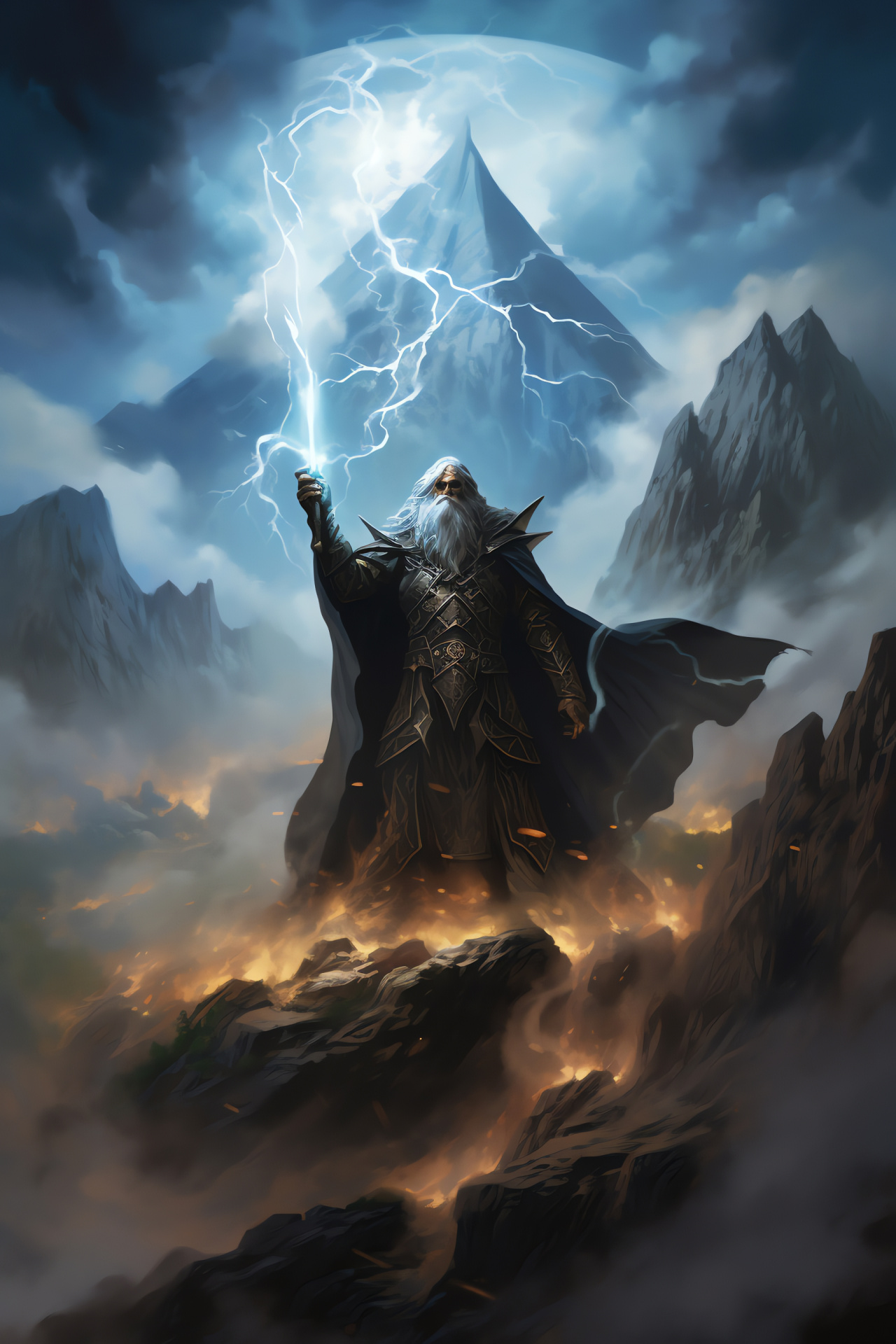 Magic The Gathering, Spellslinger, Perilous peak, Stormy heavens, Electric zaps, HD Phone Image