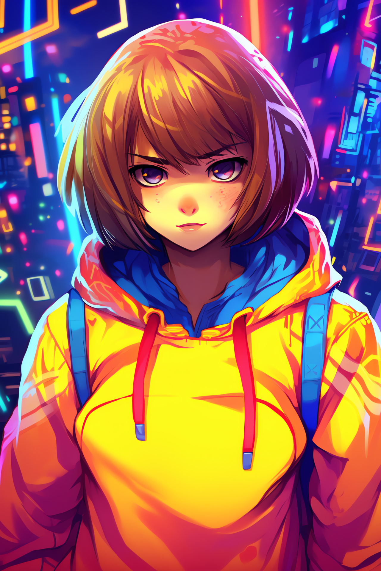 Frisk feature, Undertale odyssey, Cerulean-eyed lead, Narrative heart, Enthralling close-up, HD Phone Wallpaper