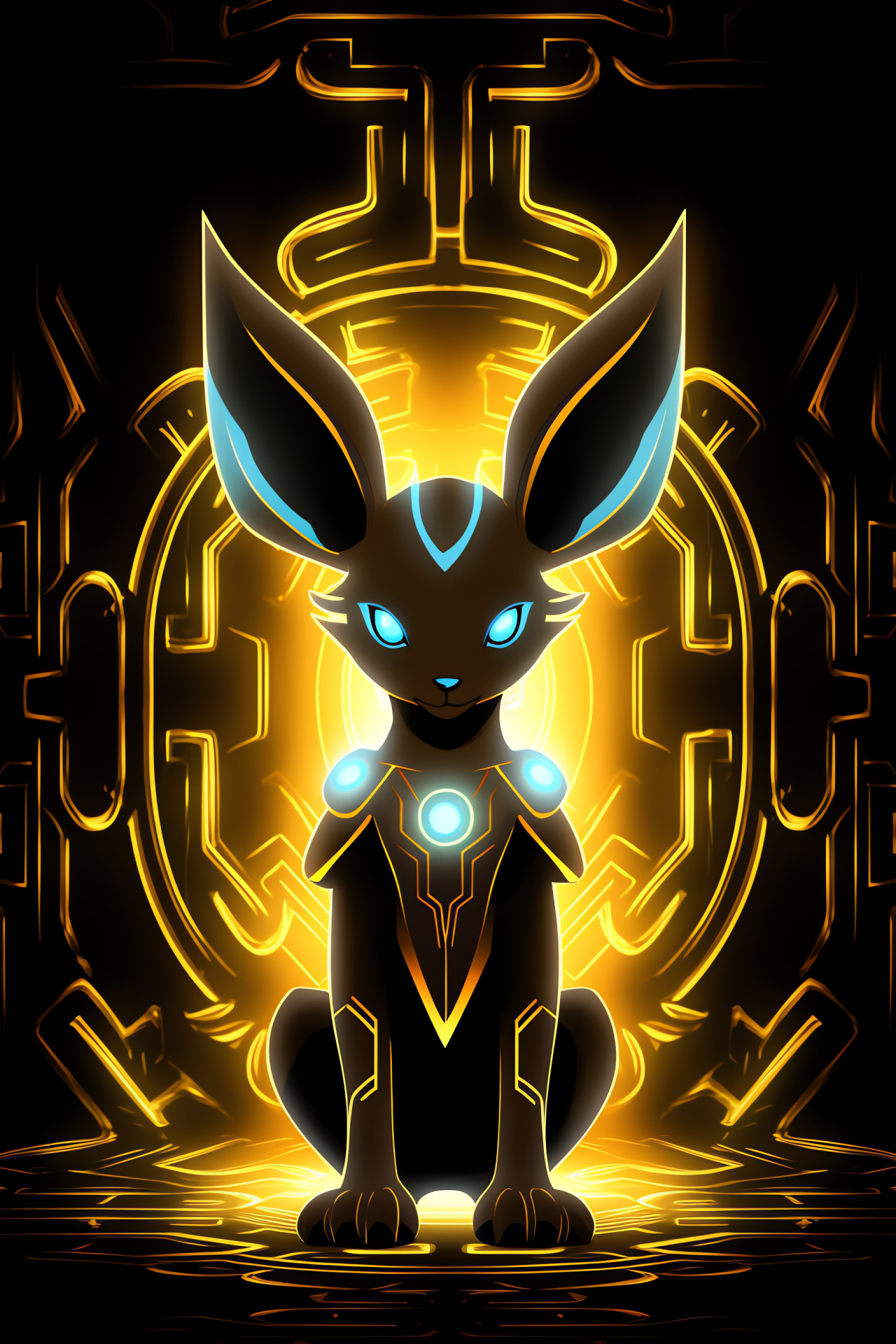 Umbreon evolution, Eevee species, Dark type Pokmon, Luminous aura, Nighttime creature, HD Phone Image