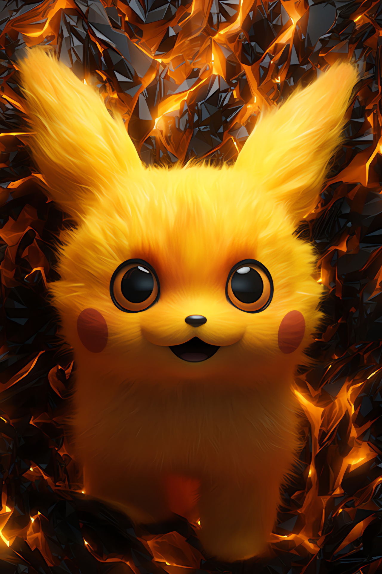 Pikachu, Charged Pokmon, Famous creature, Amber pelt, Inquisitive gaze, HD Phone Image