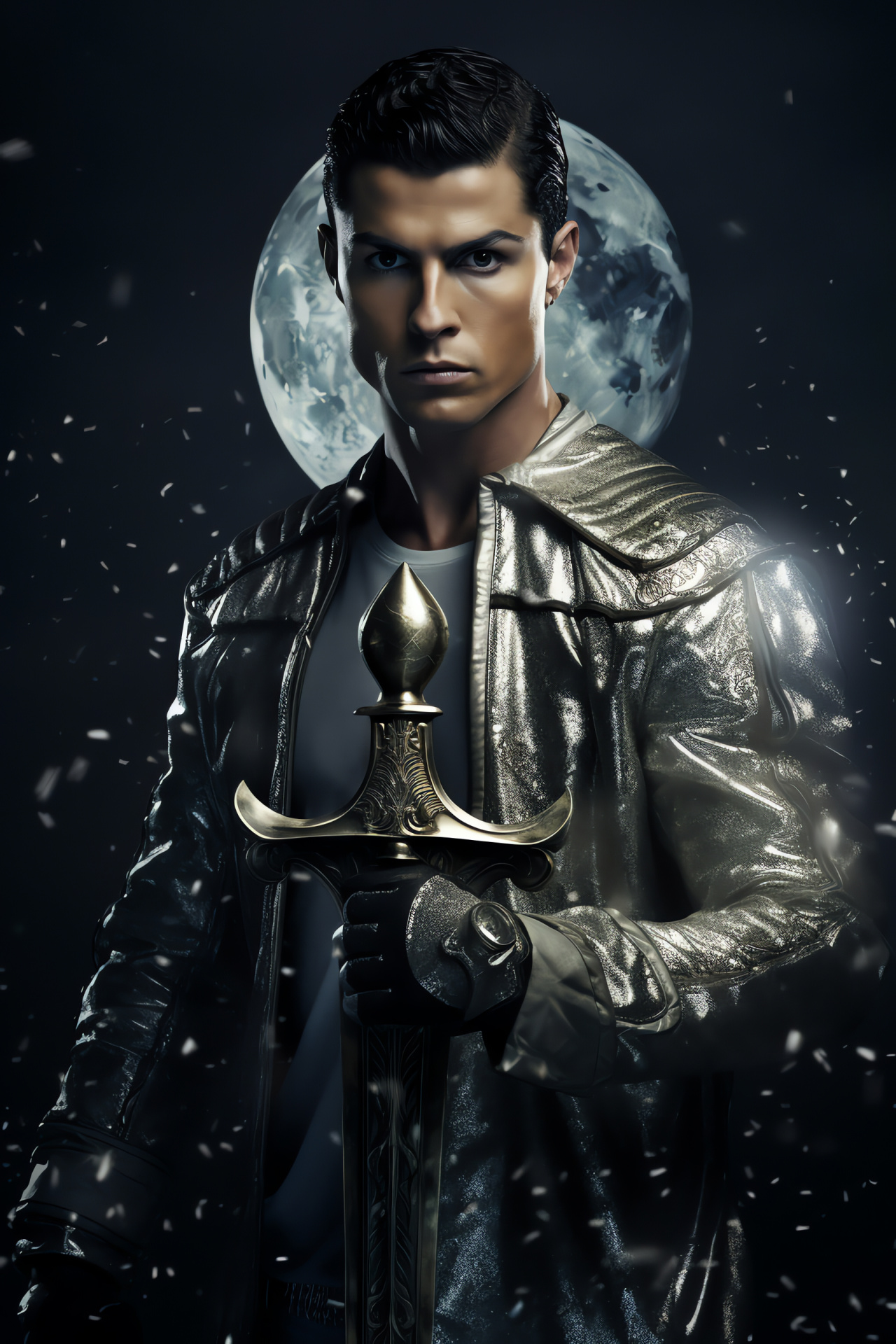 Cristiano Ronaldo, Screen character, Historic film, Combat scene, Gleaming weapon, HD Phone Image