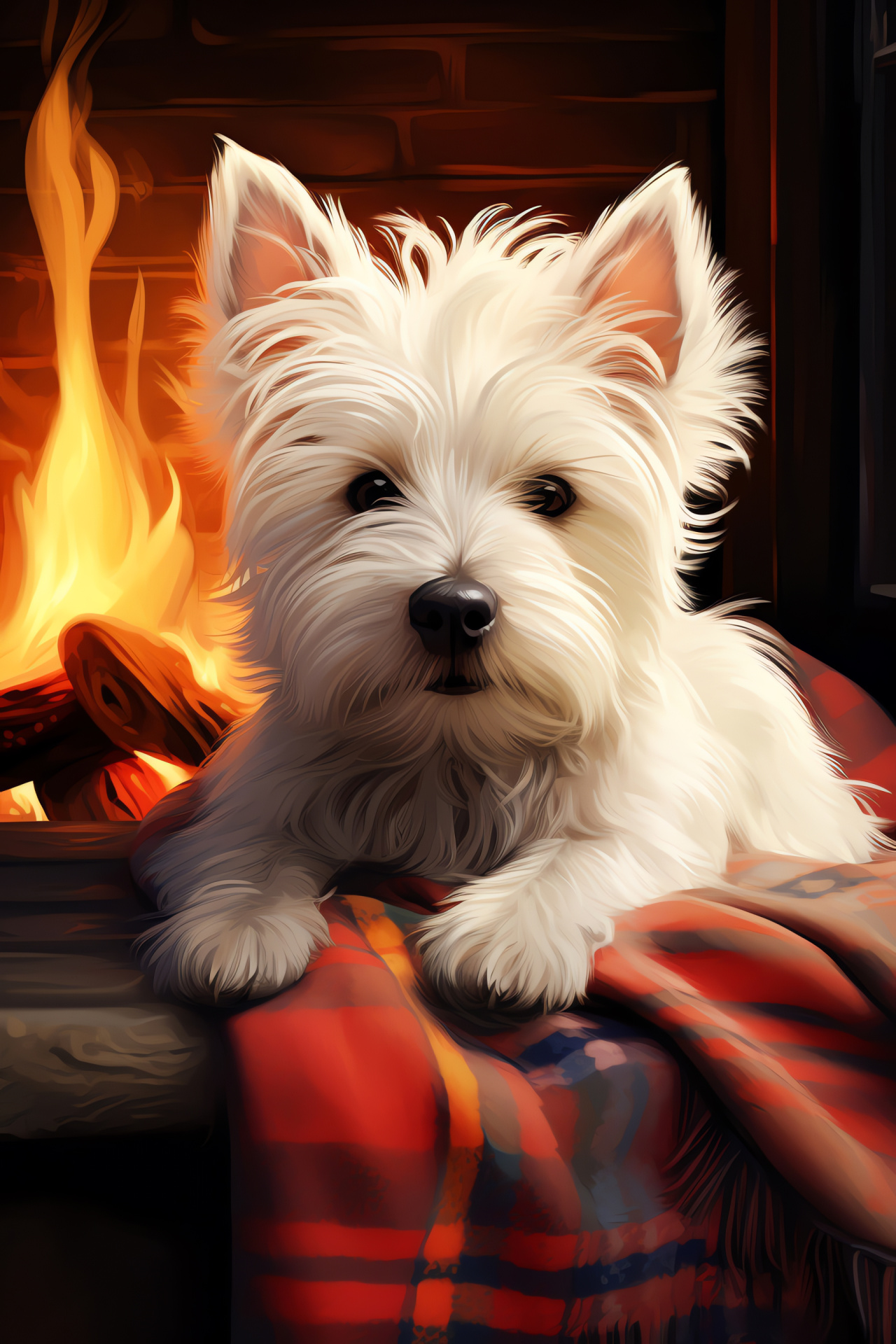 West Highland Terrier, Dog breed portrait, White shaggy fur, Medium fur texture, Canine with hazel eyes, HD Phone Wallpaper