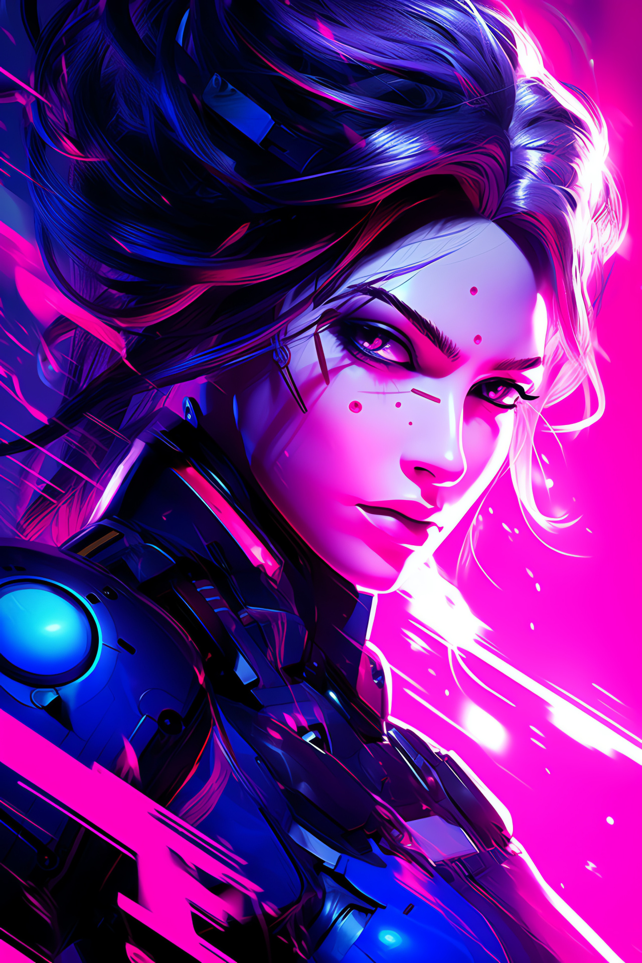 Overwatch's Widowmaker, Precision marksman, Sapphire-hued eyes, Lithe figure, Femme fatale, HD Phone Image
