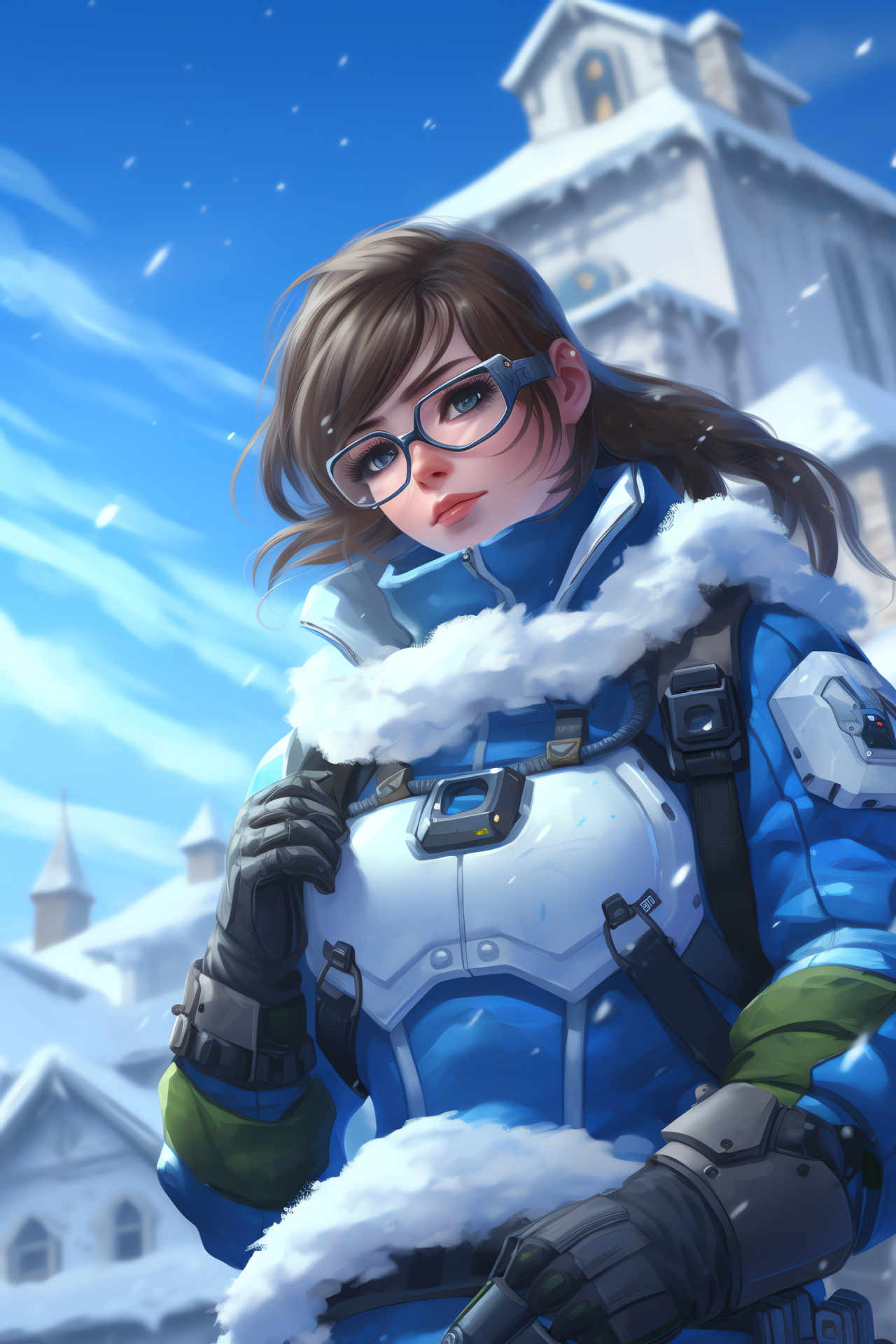 Overwatch Mei, Eichenwalde locale, lush scenery, overgrowth, epic gaming adventure, HD Phone Image