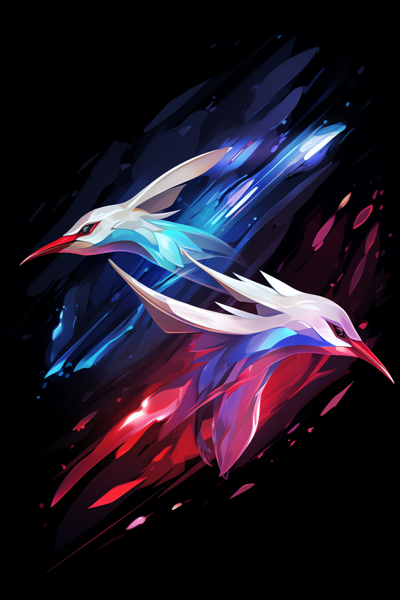 Latias graceful form, Elegant gliding, Compassionate aura, Gentle feathers, Pokemon contrast, HD Phone Wallpaper