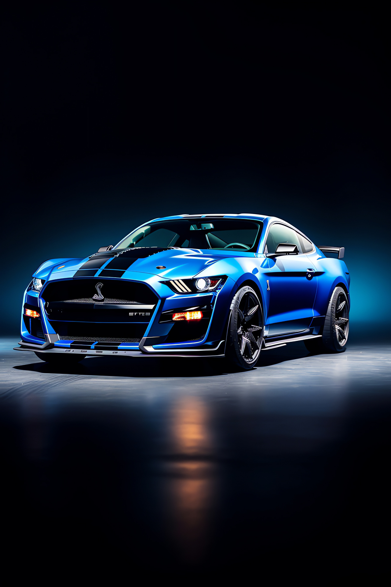 Shelby Mustang GT500, Model year 2022, Uniform blue canvas, High-performance coupe, Energetic hue, HD Phone Wallpaper