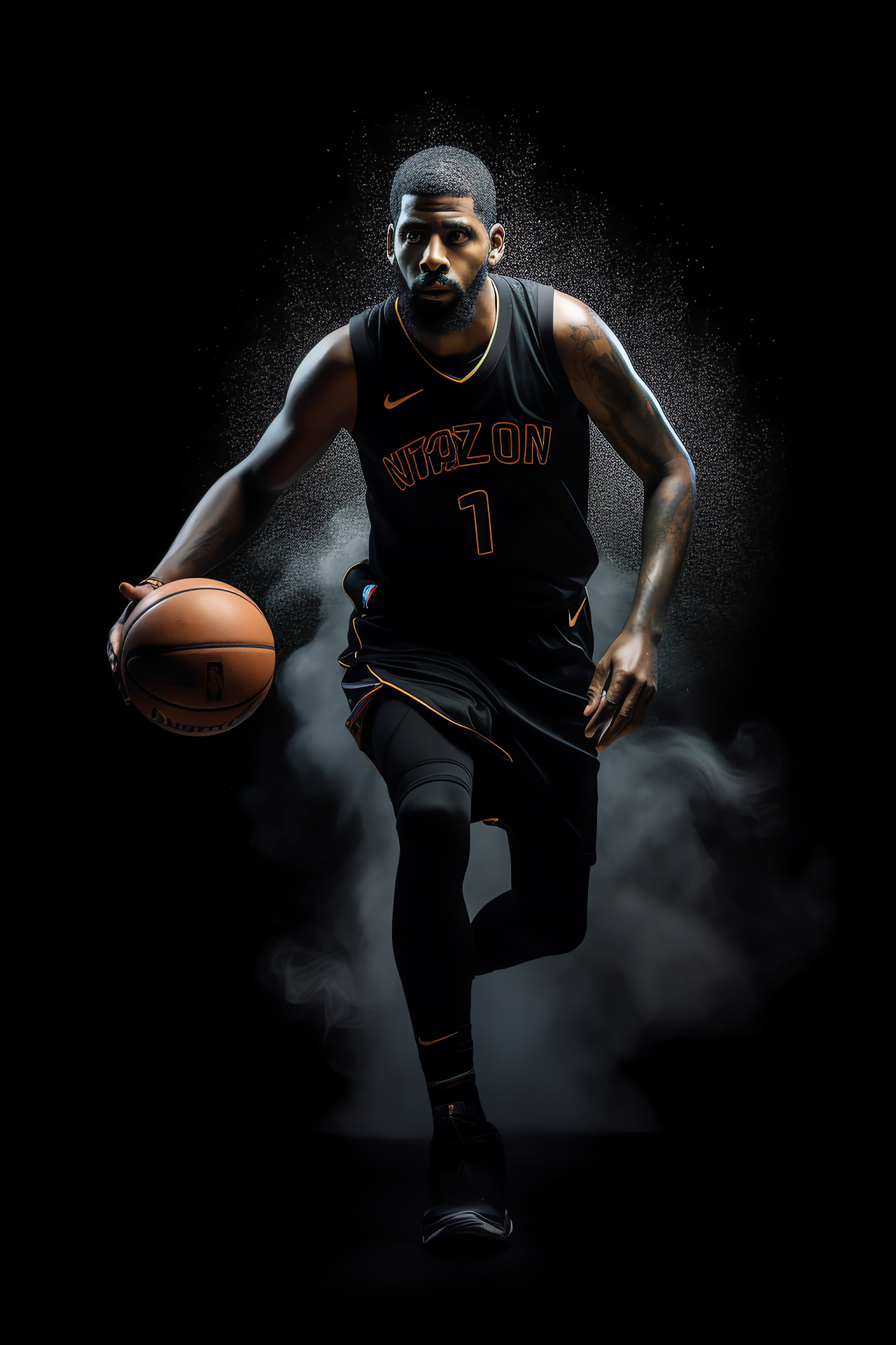 Basketball player Kyrie Irving, NBA Live feature, Unique hazel eyes, Enigmatic athlete smile, Casual gamer, HD Phone Image