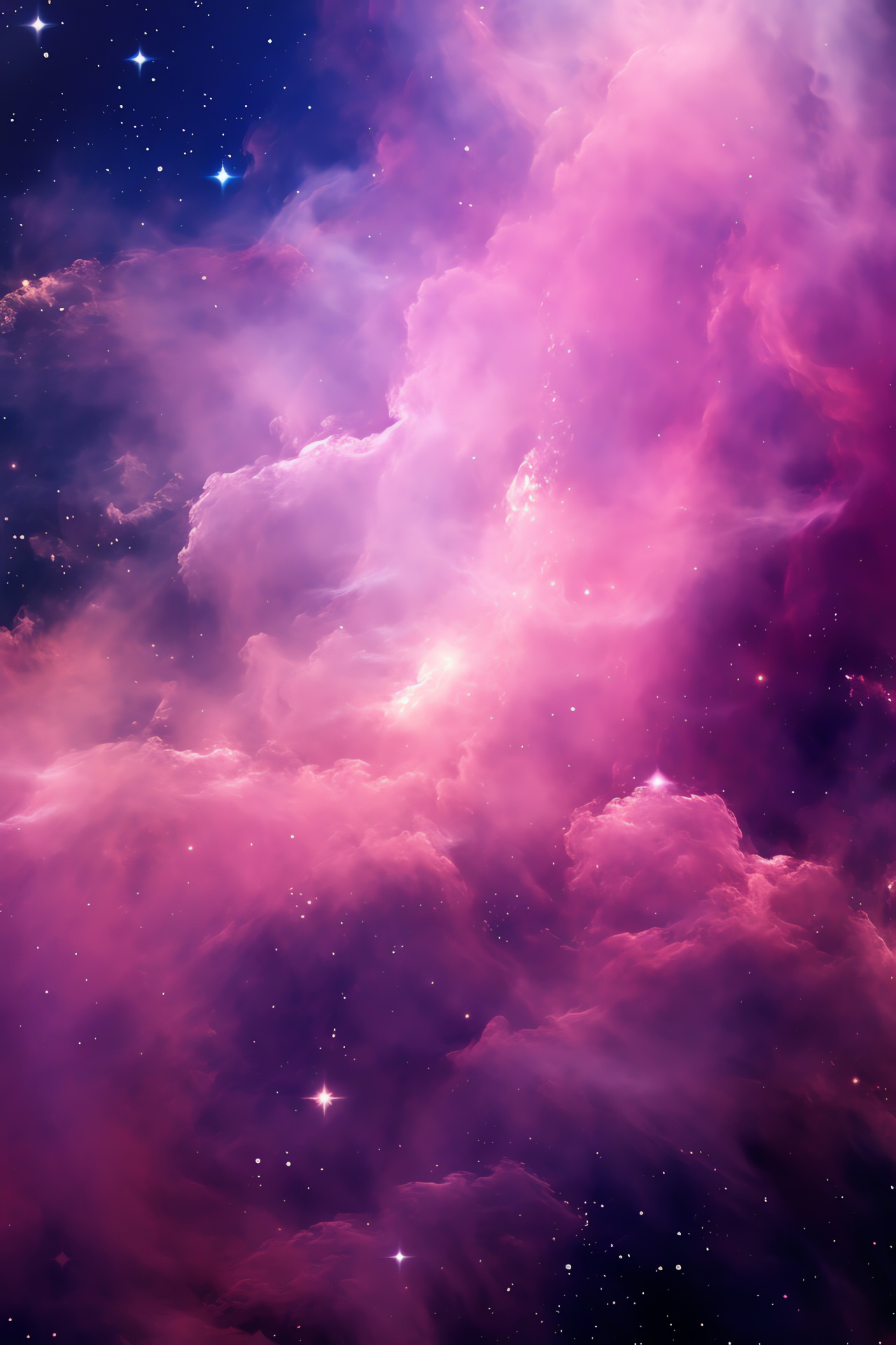 Pink Galaxy, Space spectacle, Sky tapestry, Nebulous harmony, Celestial vortex, HD Phone Image