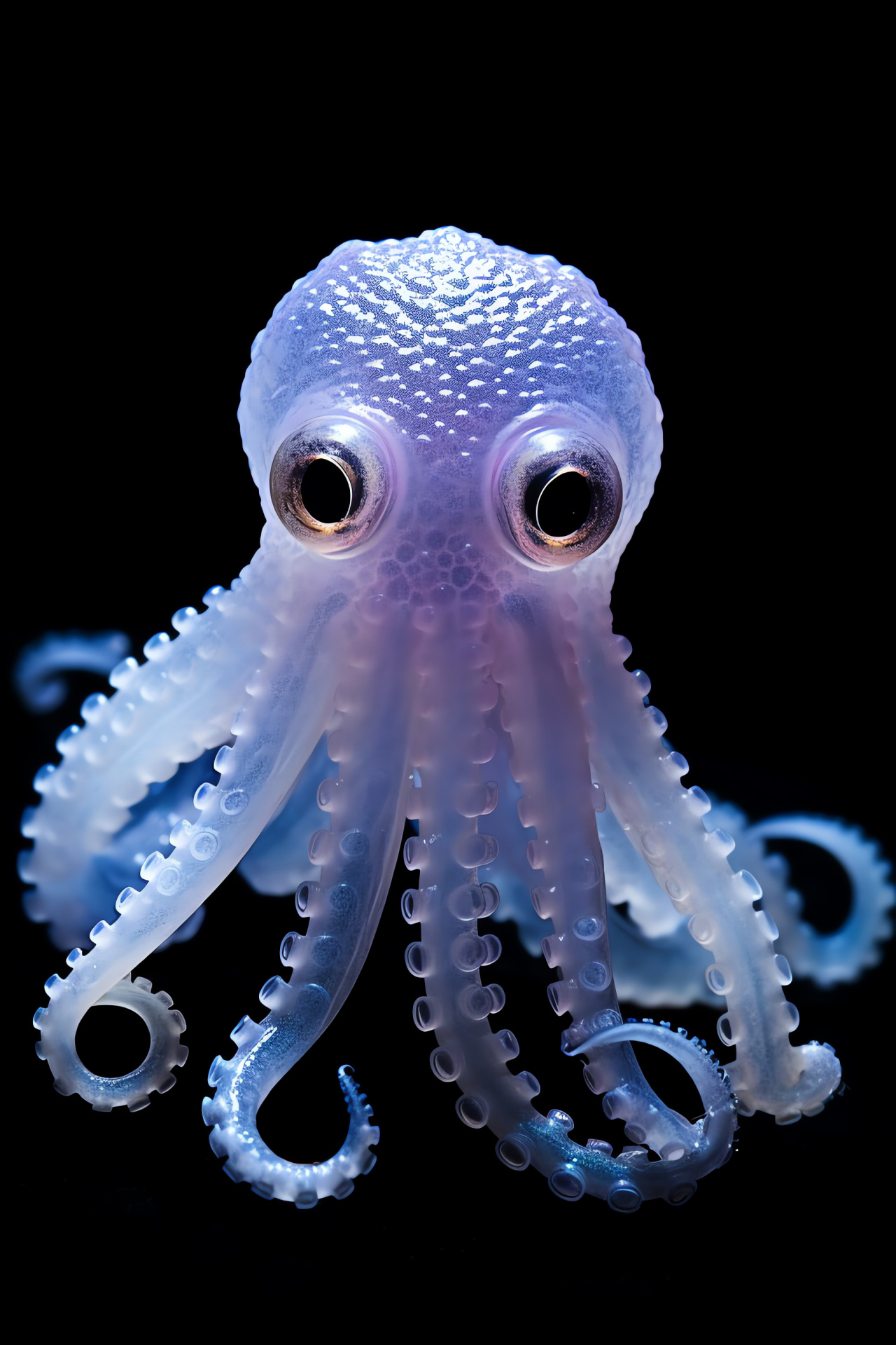 Deep-sea Octopus, translucent skin, ocean depths habitat, soft-bodied creature, HD Phone Image