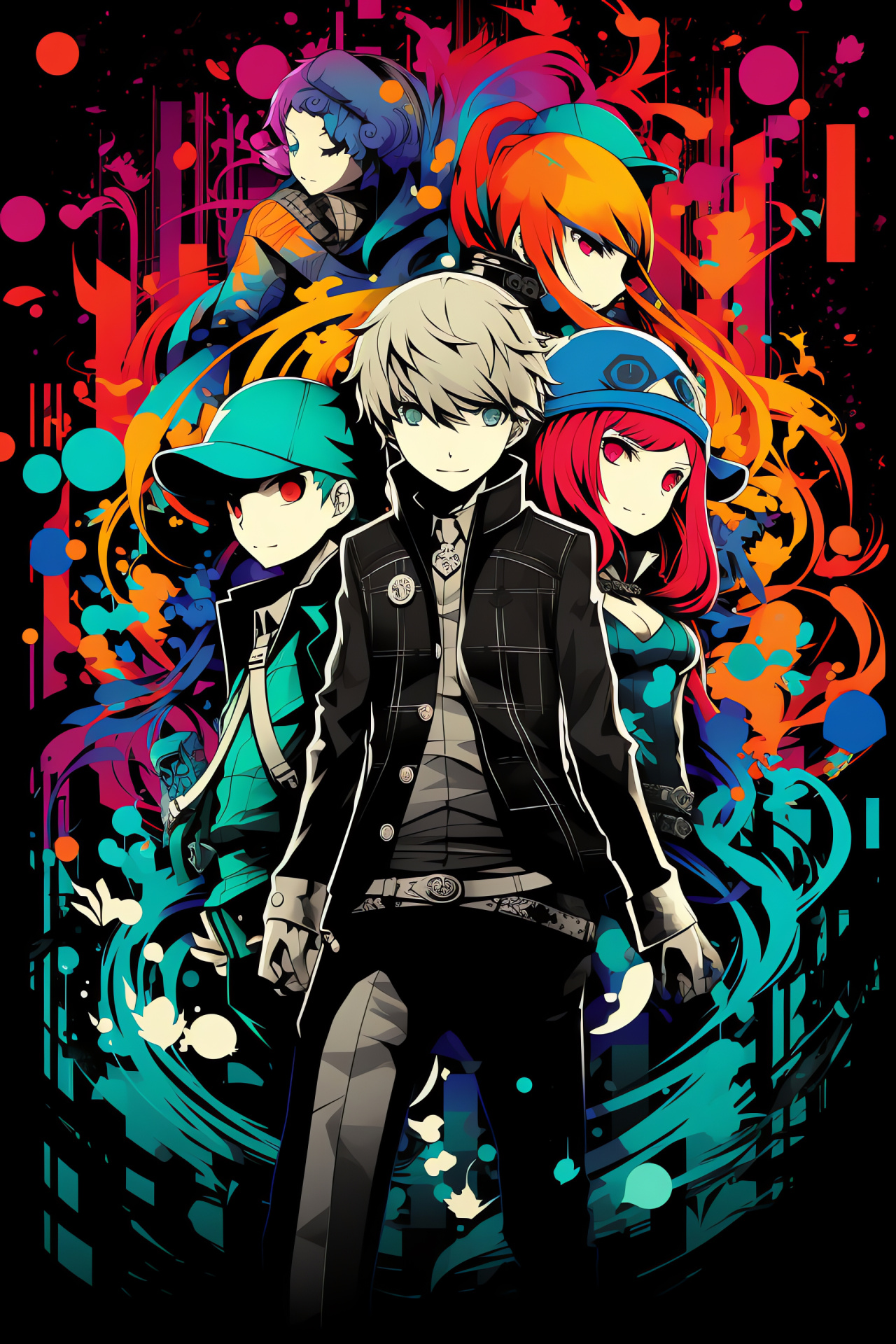 Persona Q cross-over, distinguishable cast, main participants, Mitsuru Kirijo role, Akihiko Sanada fighter, HD Phone Image