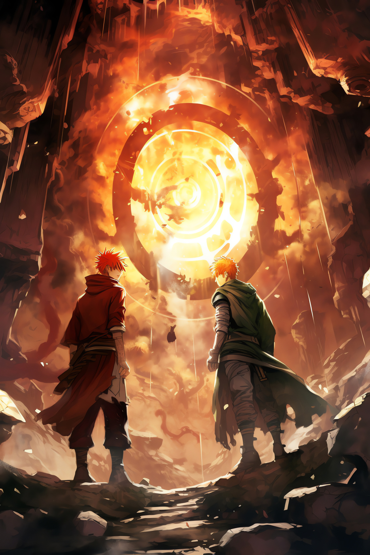 Naruto Gaara rivalry, Desert ninja, Rapid confrontation, Secret sanctum, Intense shonen, HD Phone Wallpaper