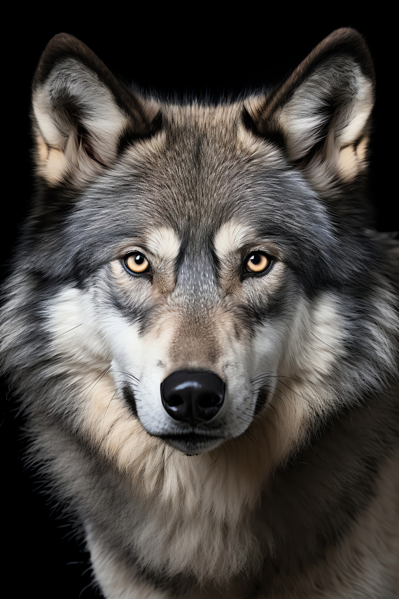 Timber Wolf, Canine close-up, Predatory gaze, Fur texture detail, Wild animal spirit, HD Phone Wallpaper