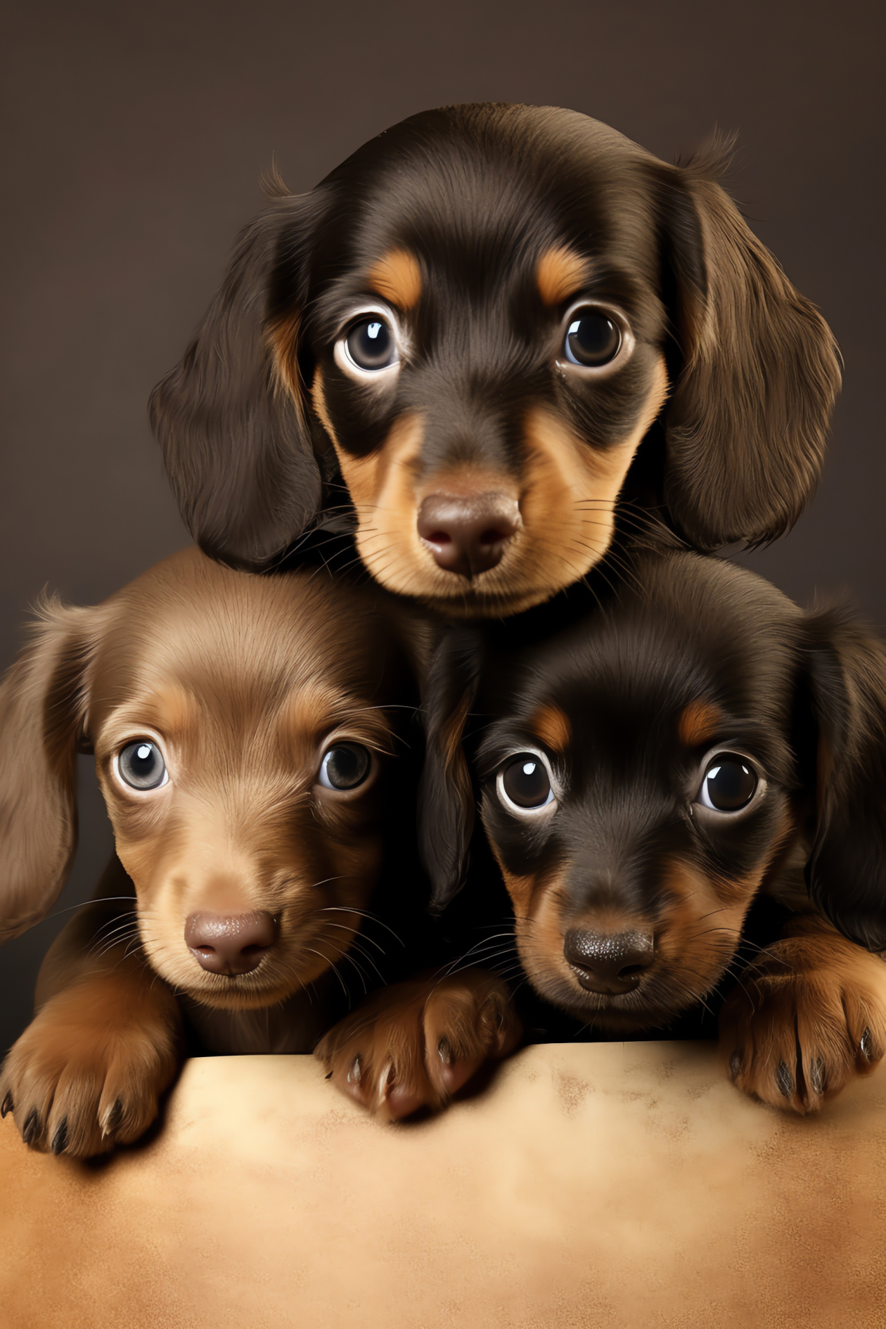 Toy dog breed, Dachshund puppy, Canine portrait, Bicolor coat, Lop-eared charm, HD Phone Wallpaper