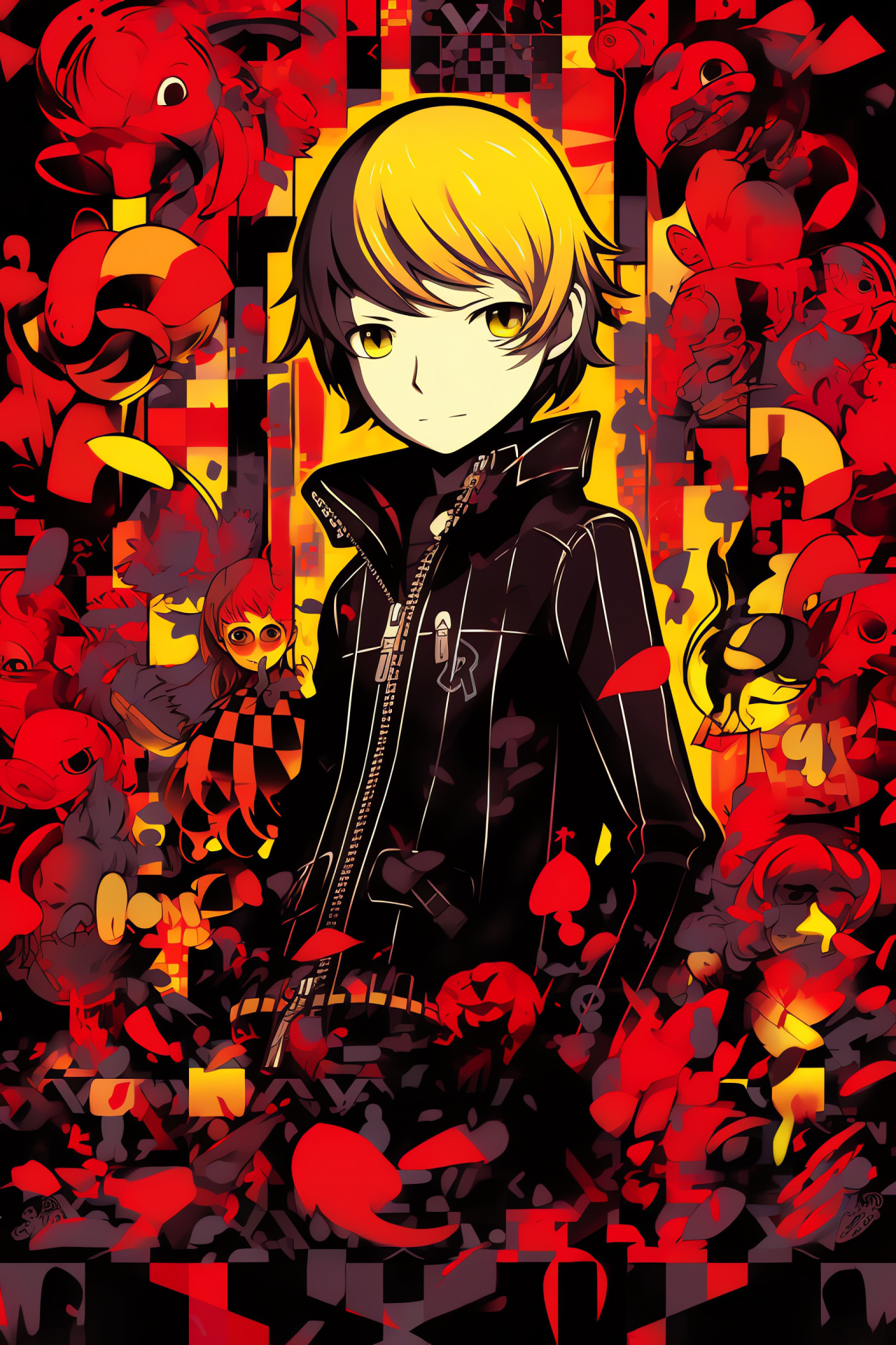 Persona Q cast, Mitsuru Kirijo protagonist, Aigis animation, JRPG gameplay, Digital avatars, HD Phone Image