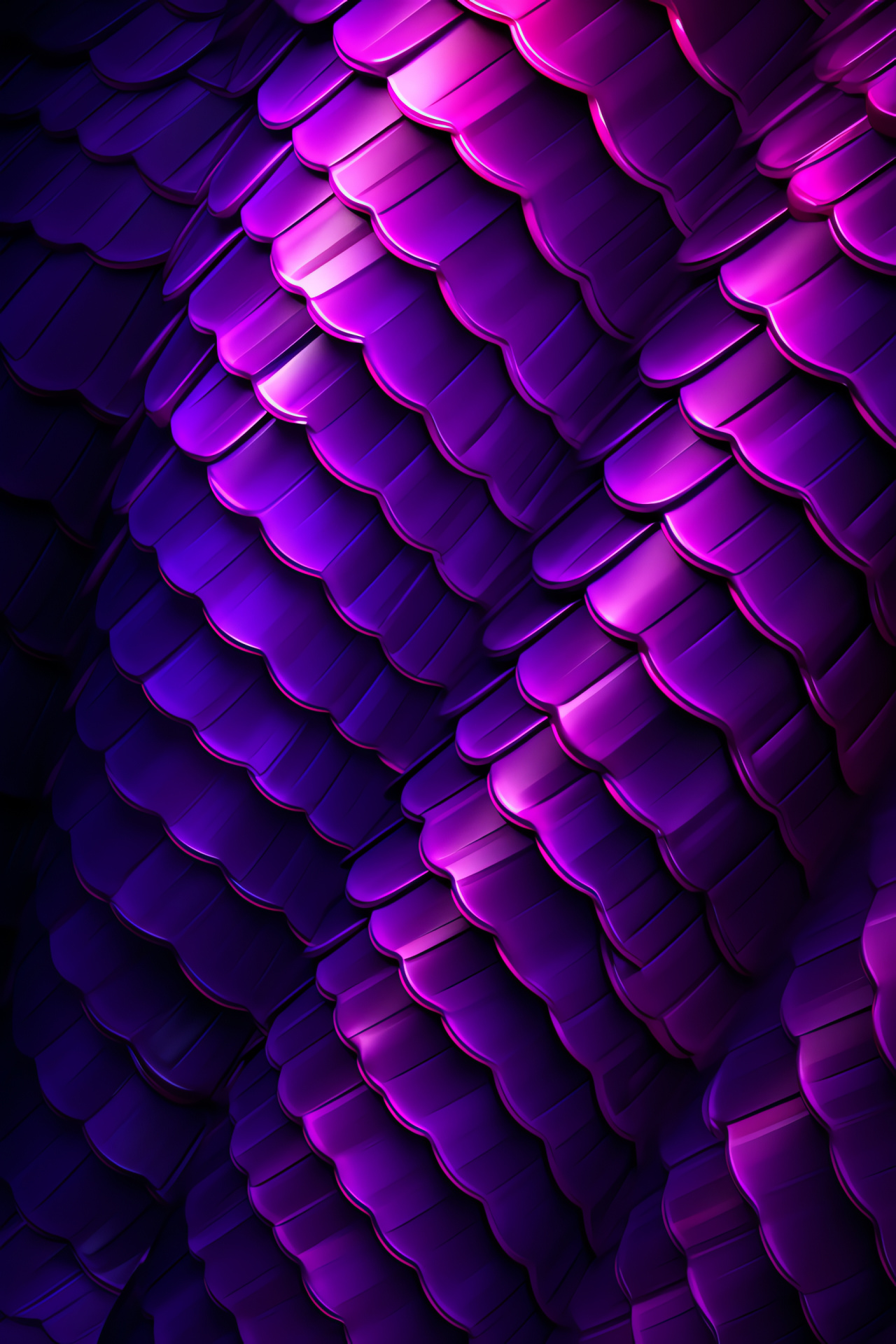 Neon Snake, vibrant purple scales, glowing pattern, luminescent reptile, HD Phone Wallpaper