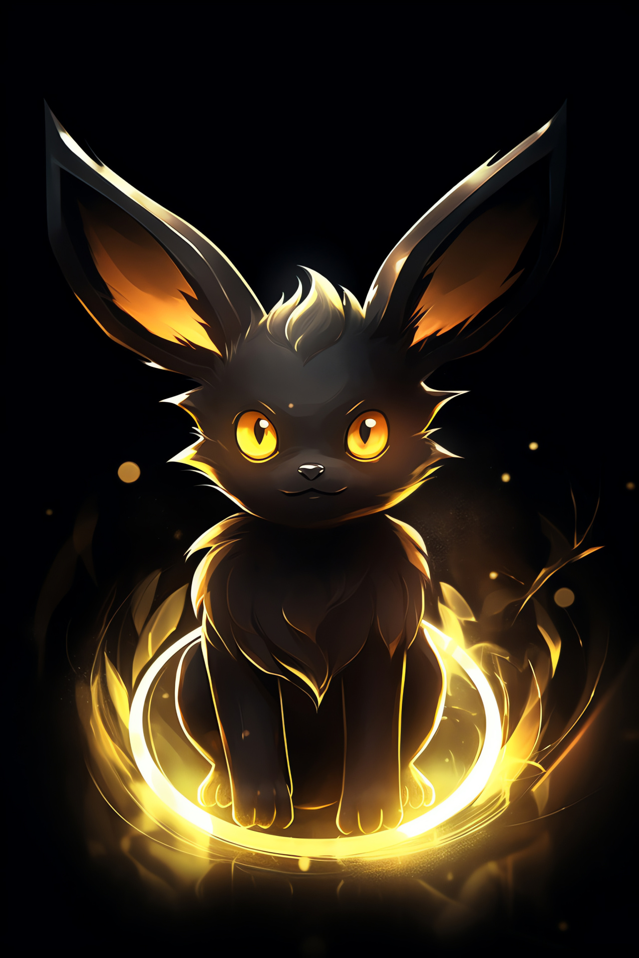 Pokemon Umbreon, Nighttime evolution, Onyx pelt, Luminescent markings, Dark element, HD Phone Wallpaper