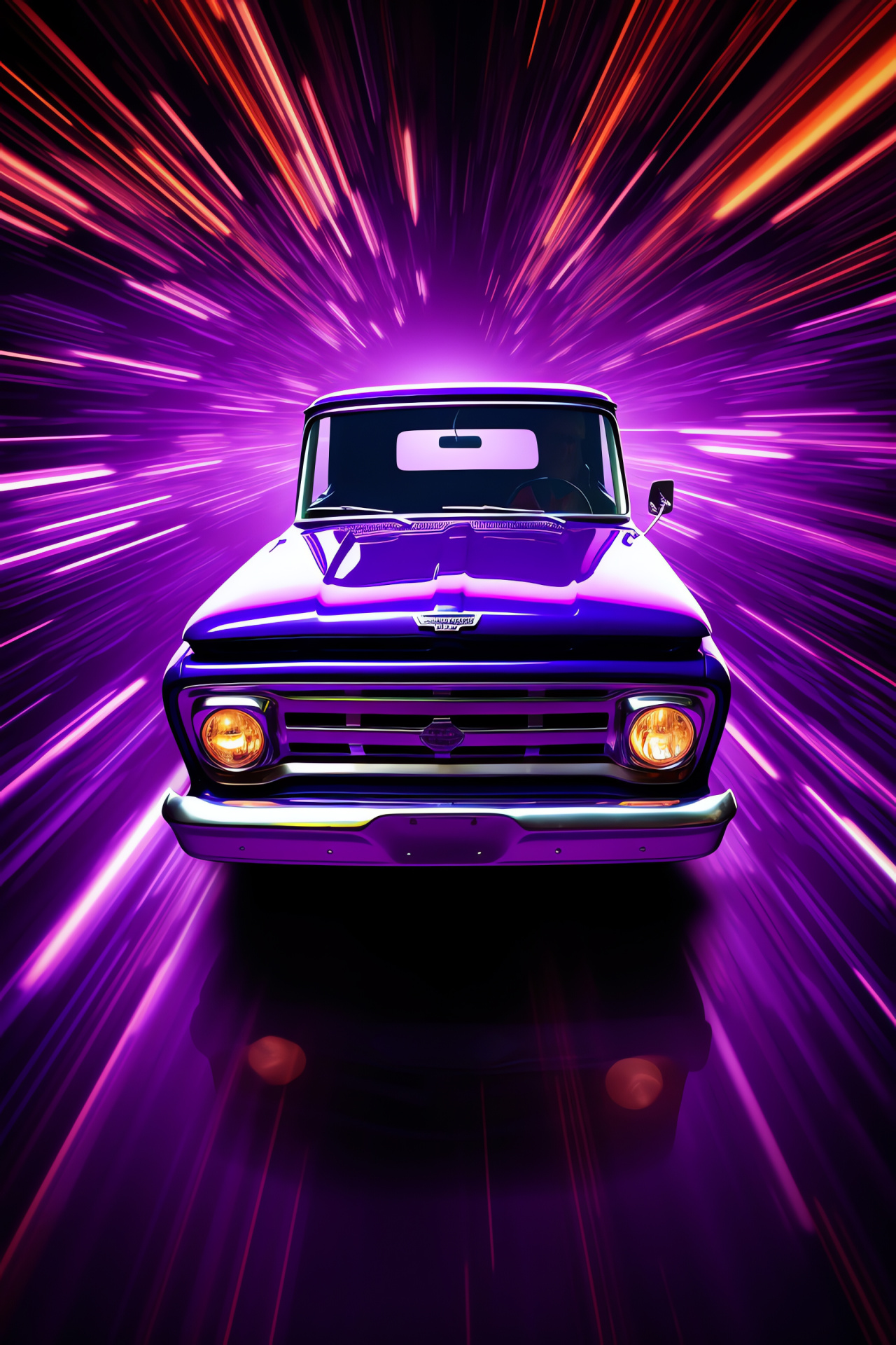 Ford Truck F-1100, Antique automotive, Classic truck design, Purple paintwork, Collectible vehicle, HD Phone Image