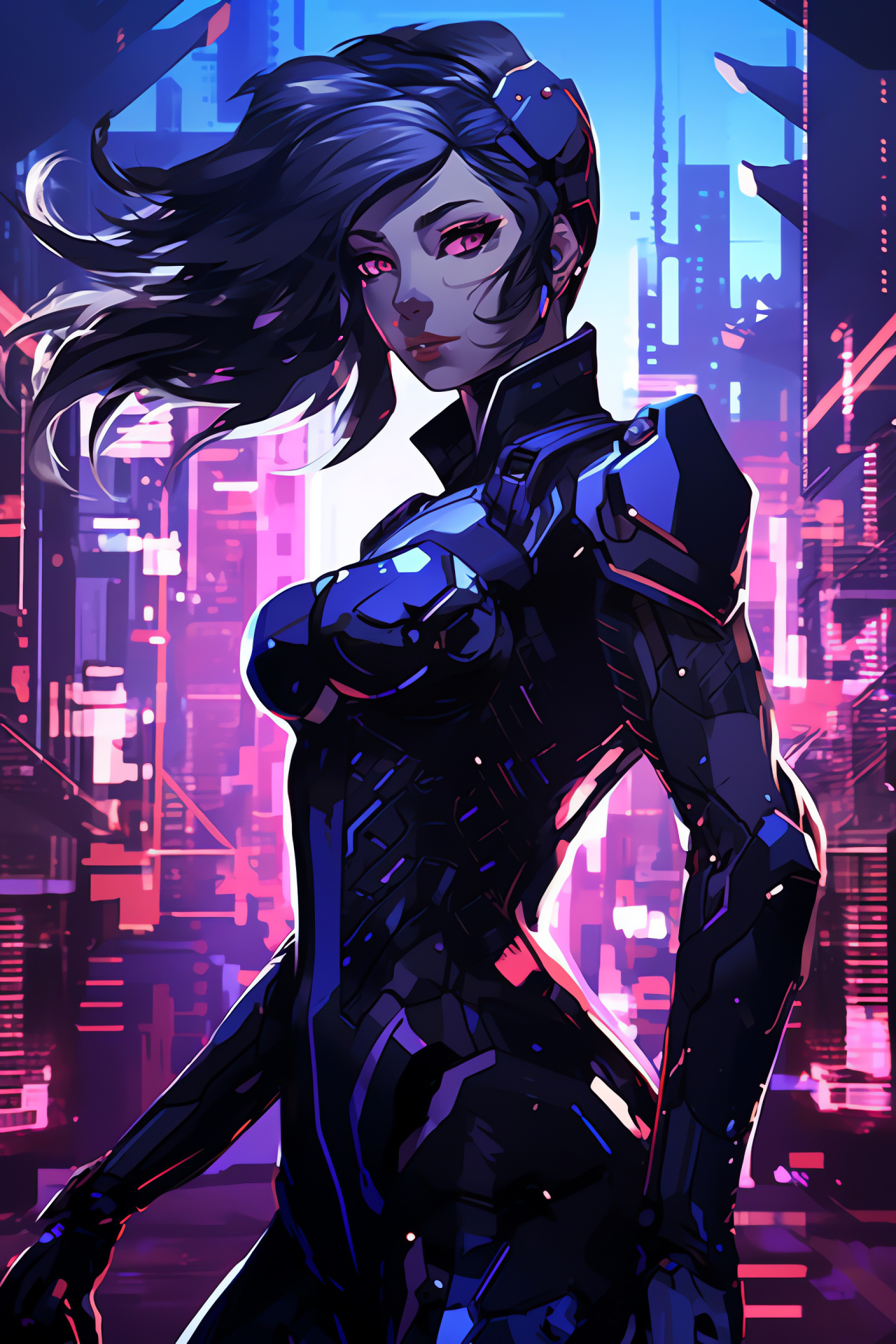 Mysterious Widowmaker, Virtual sharpshooter, Piercing blue orbs, Elegant game avatar, Digital assassin, HD Phone Wallpaper