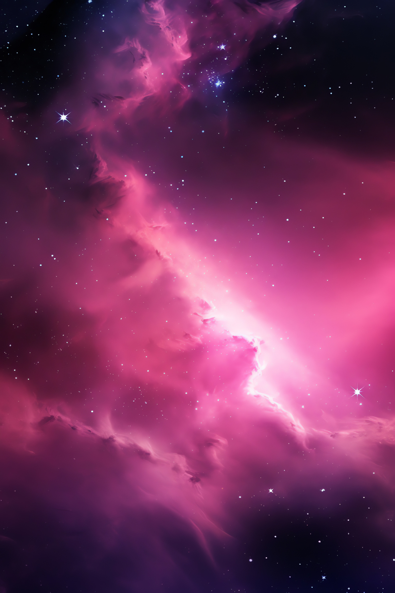 Pink cosmos, Universal expanse, Cosmic fascination, Space panorama, Galaxy essence, HD Phone Wallpaper