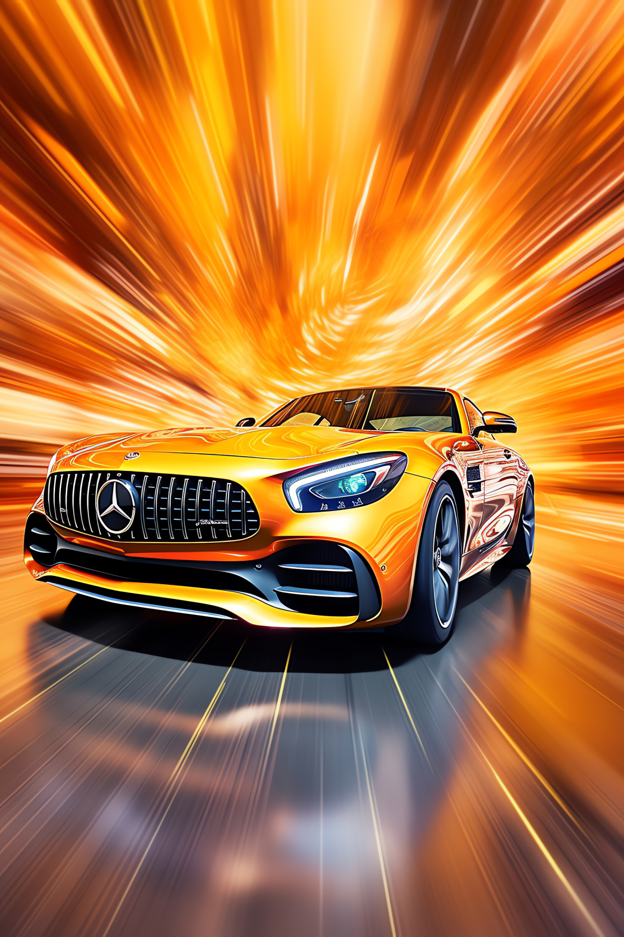 Mercedes-Benz AMG GT, Sports Car, Luxury Performance, German Engineering, Swirling Energy, HD Phone Wallpaper