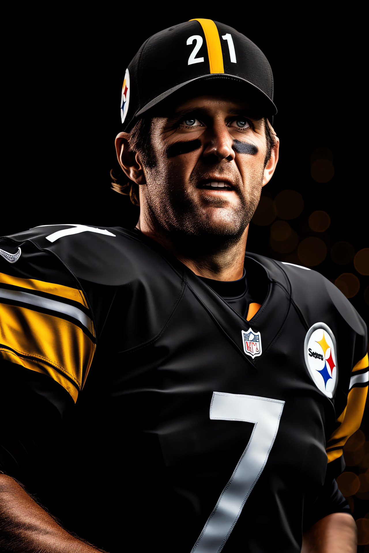 Legendary quarterback, Ben Roethlisberger action, Gridiron excitement, NFL steel curtain, Steelers pride, HD Phone Image