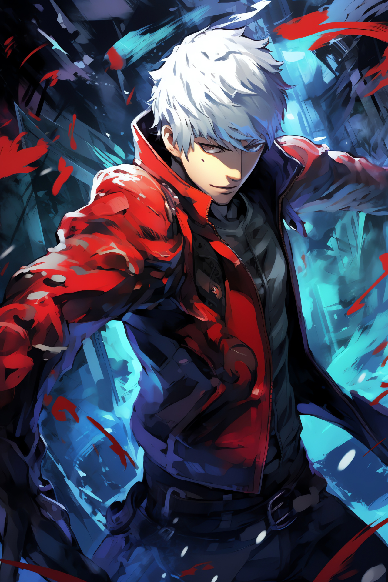 Persona 3 HD close-up, Pugilist Akihiko, In-motion scene, Energetic portrayal, Boxing gloves, HD Phone Wallpaper