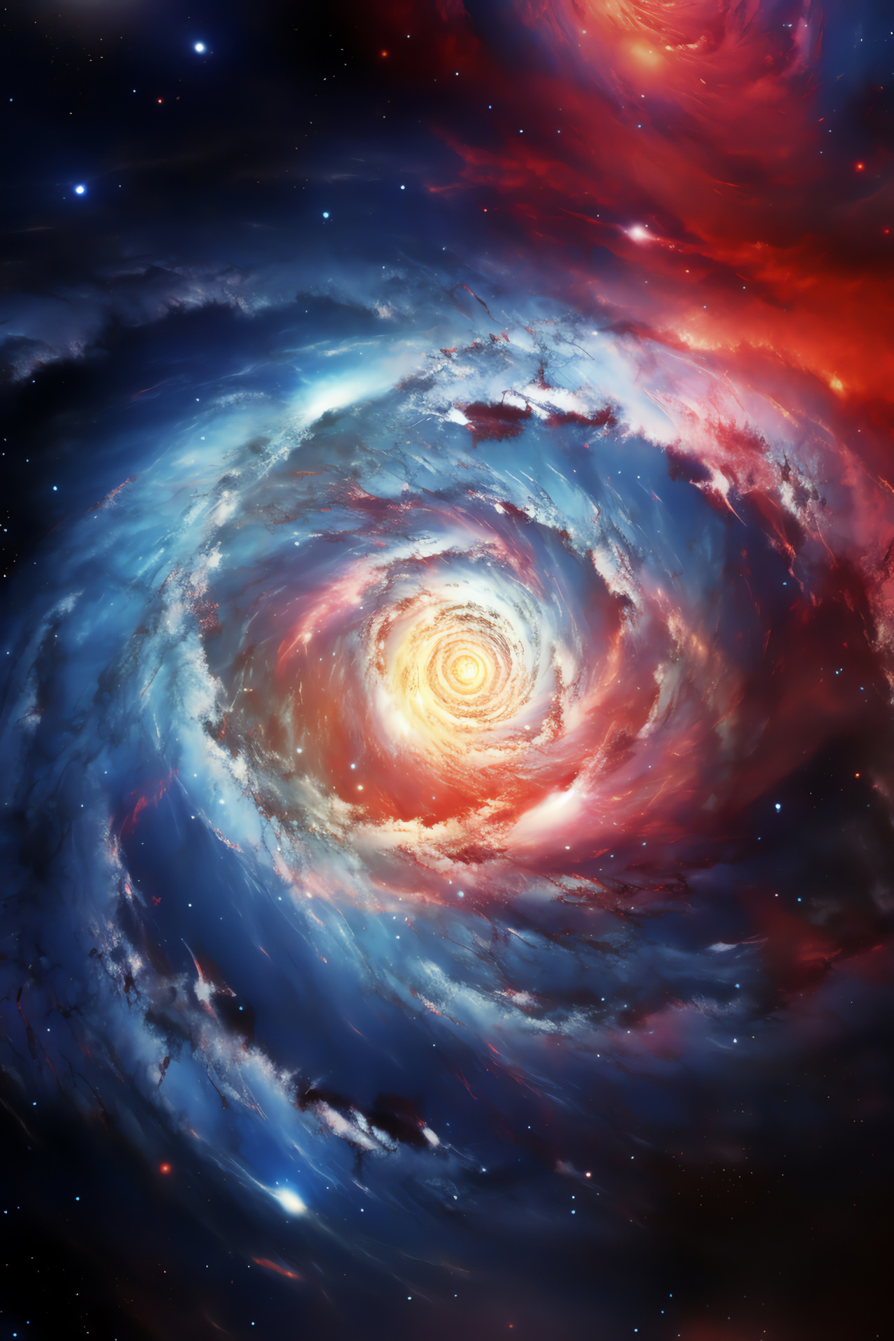 Galactic dance, Whirlpool Galaxy interaction, Companion cosmic entity, Gravitational force play, Interstellar relationship, HD Phone Image