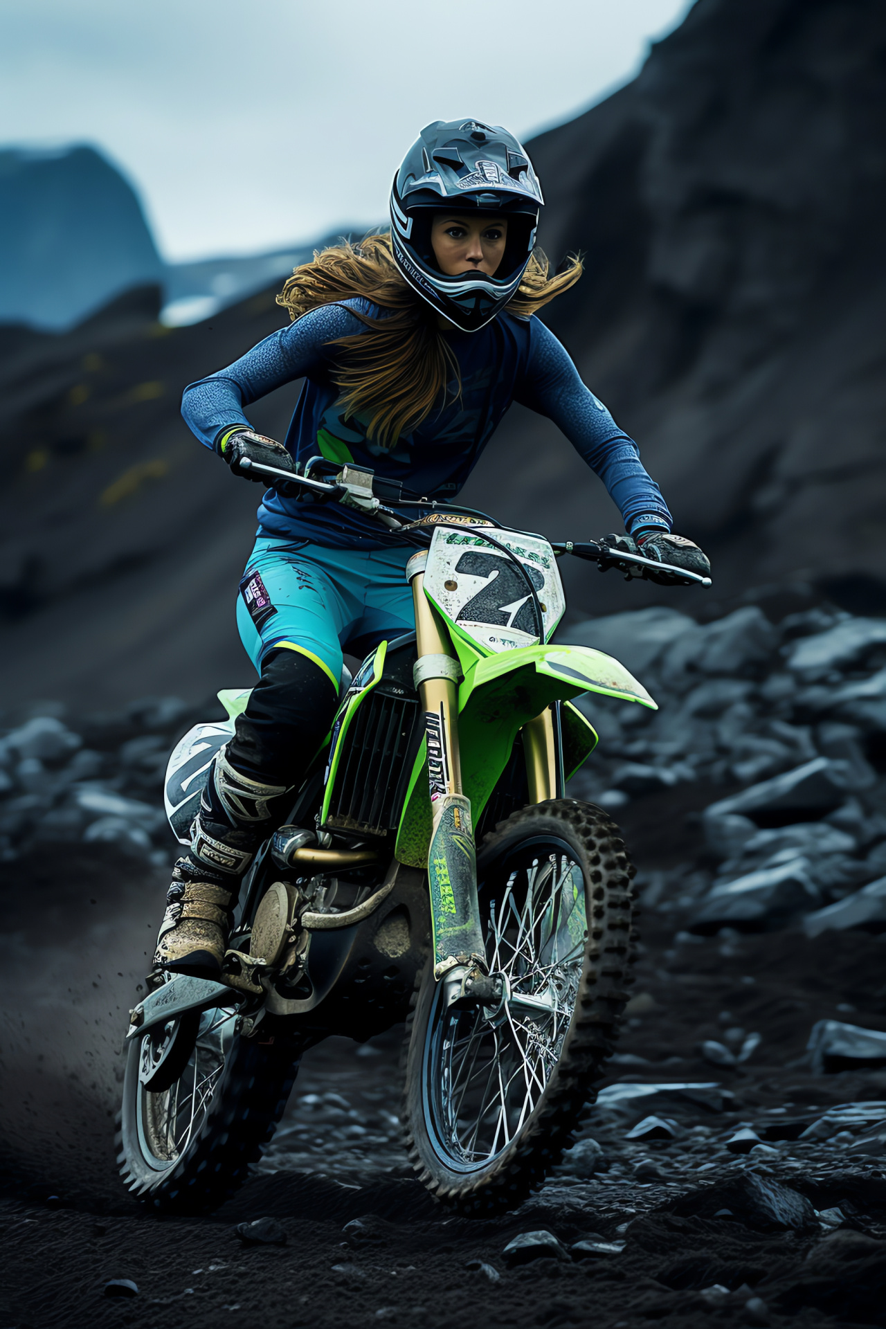 Motocross women, Iceland beauty, Rugged outdoors, Adrenaline activities, Nature's majesty, HD Phone Image