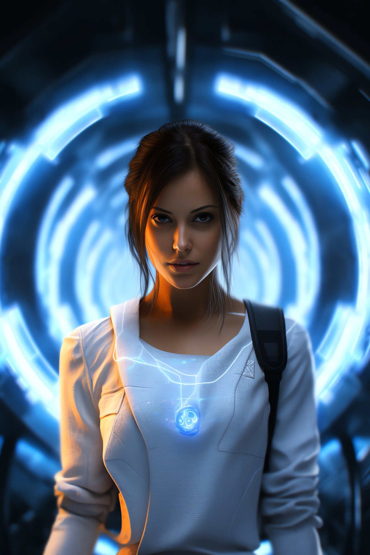 Portal video game, split display technology, interactive entertainment, protagonist Chell, Aperture laboratories, HD Phone Image