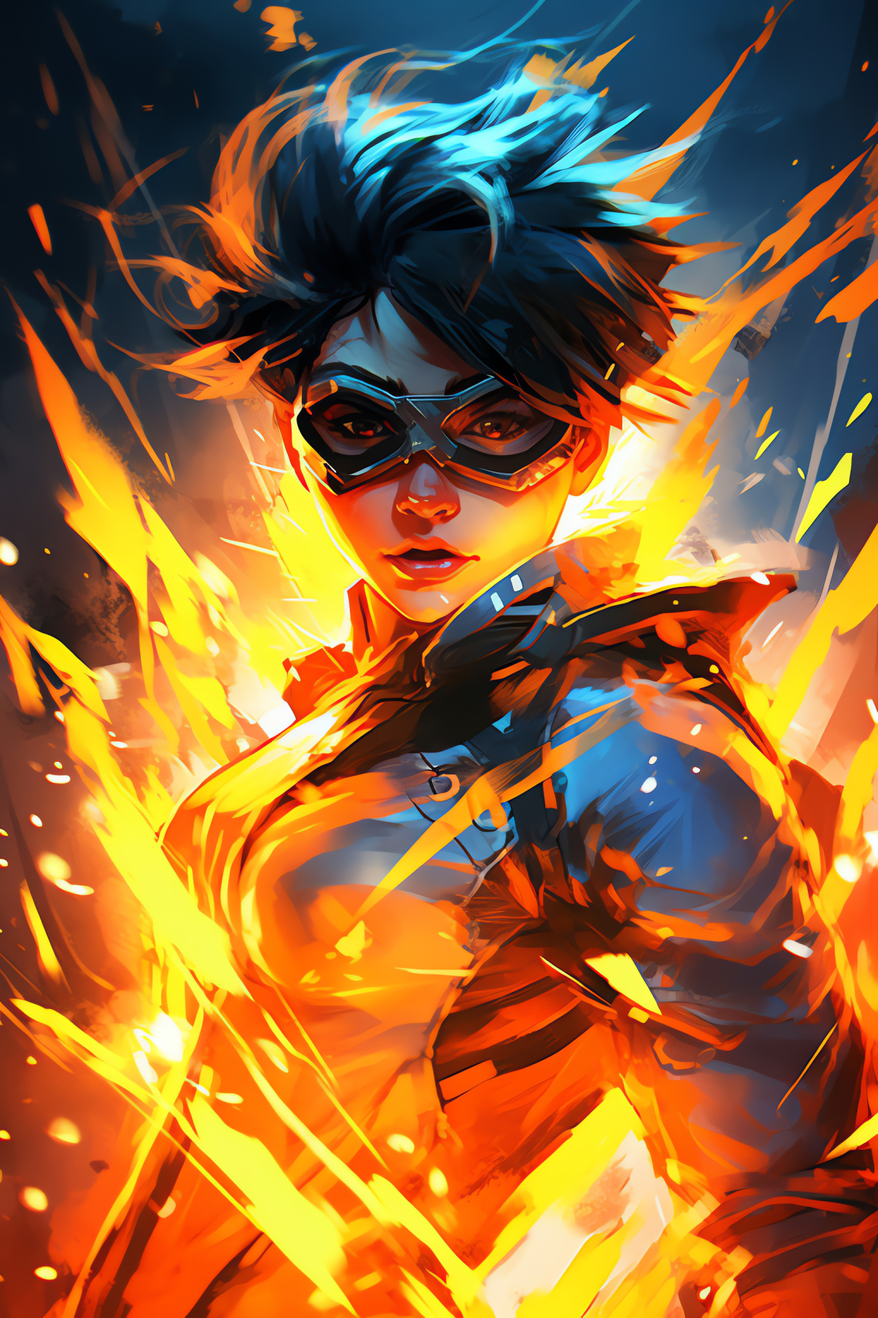 Tracer character display, Tachyon pilot, Metropolitan combat zone, Distinctive gear, Overwatch league, HD Phone Wallpaper